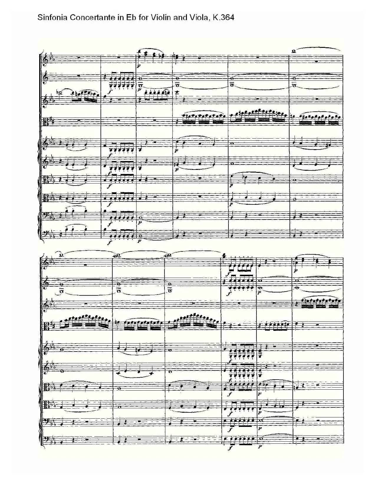 Eb调小提琴与中提琴炫技序曲, K.364（一）