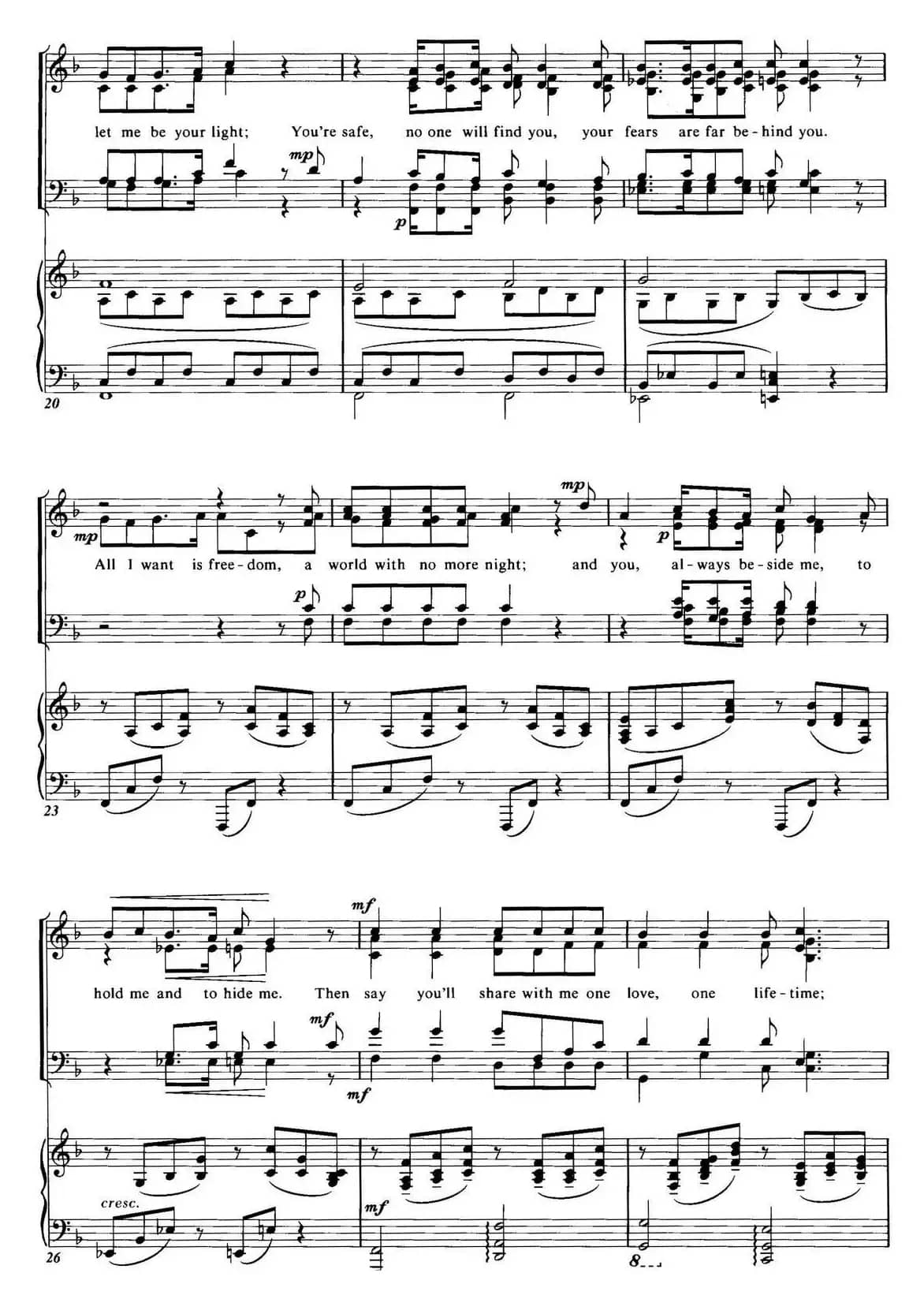 Choral Suite from The Phantom of the Opera（5 ALL I ASK OF YOU、四重奏）