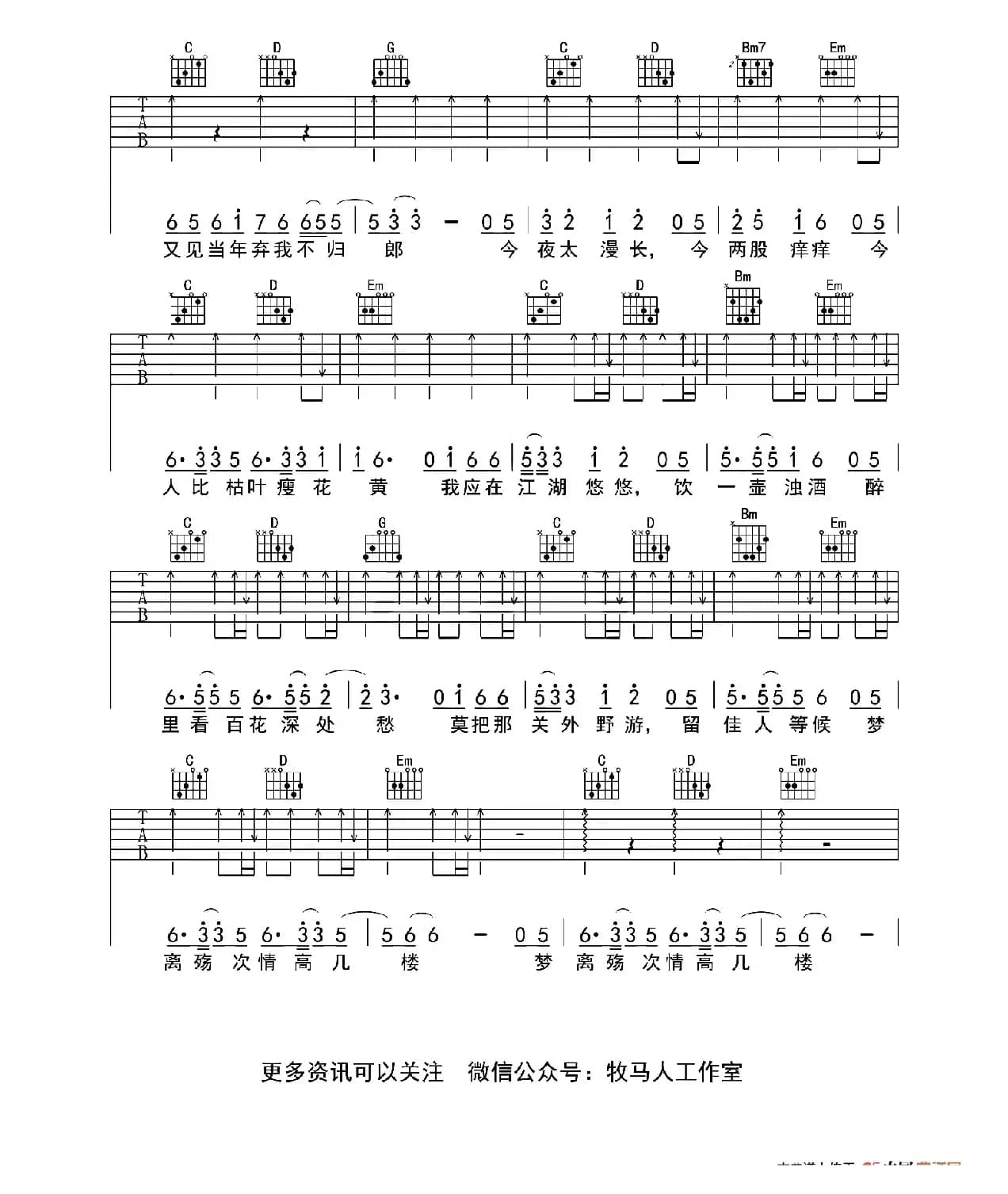 离人愁（牧马人乐器编配版）