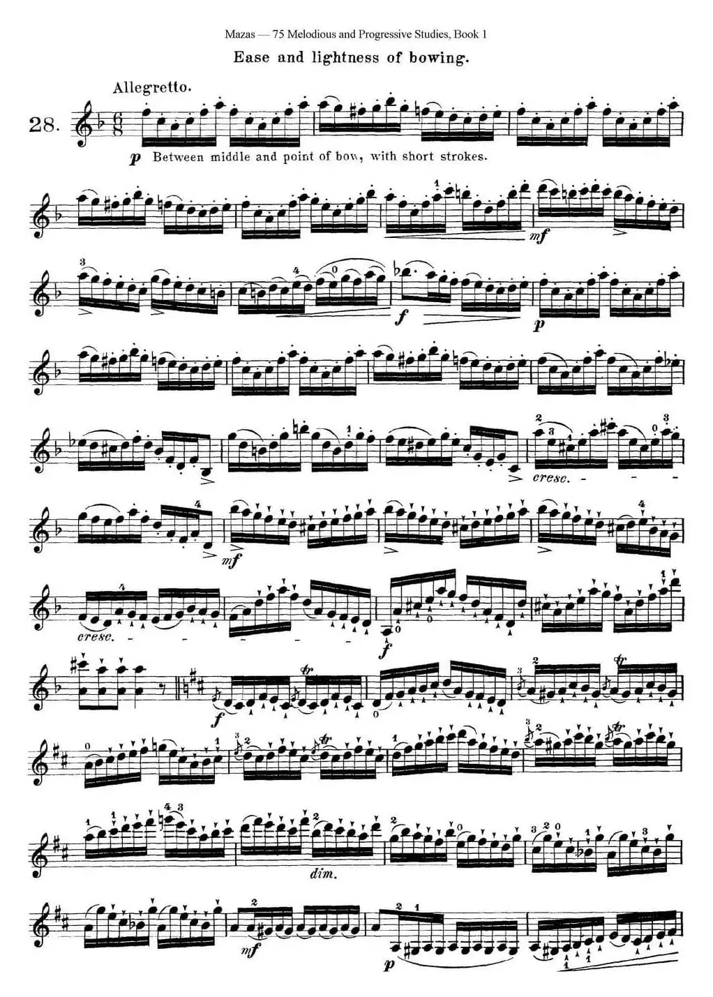 马扎斯小提琴练习曲 Op.36 第一册 特殊练习曲（28）