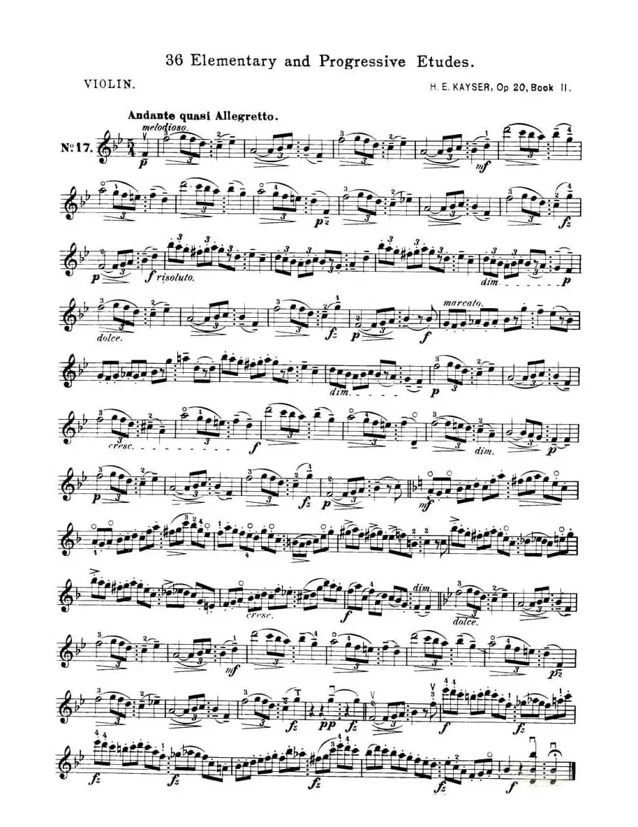 开塞（KAYSER 36首小提琴练习曲之17）