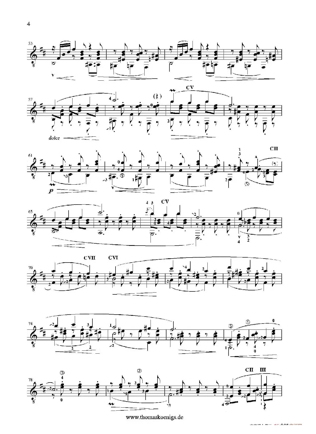 Cordoba op.232 NO.4（古典吉他）