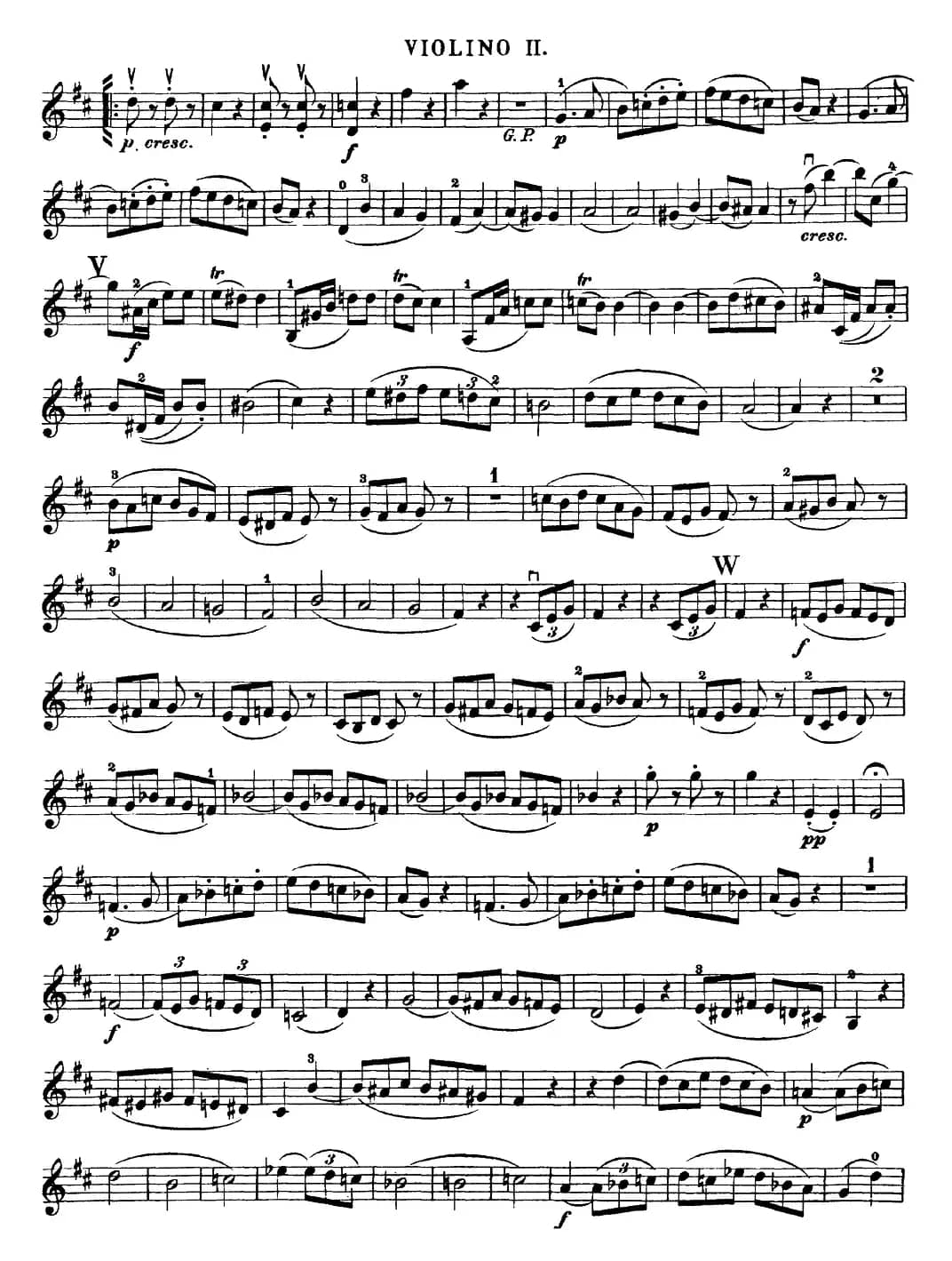 Mozart《Quartet No.20 in D Major,K.499》（Violin 2分谱）