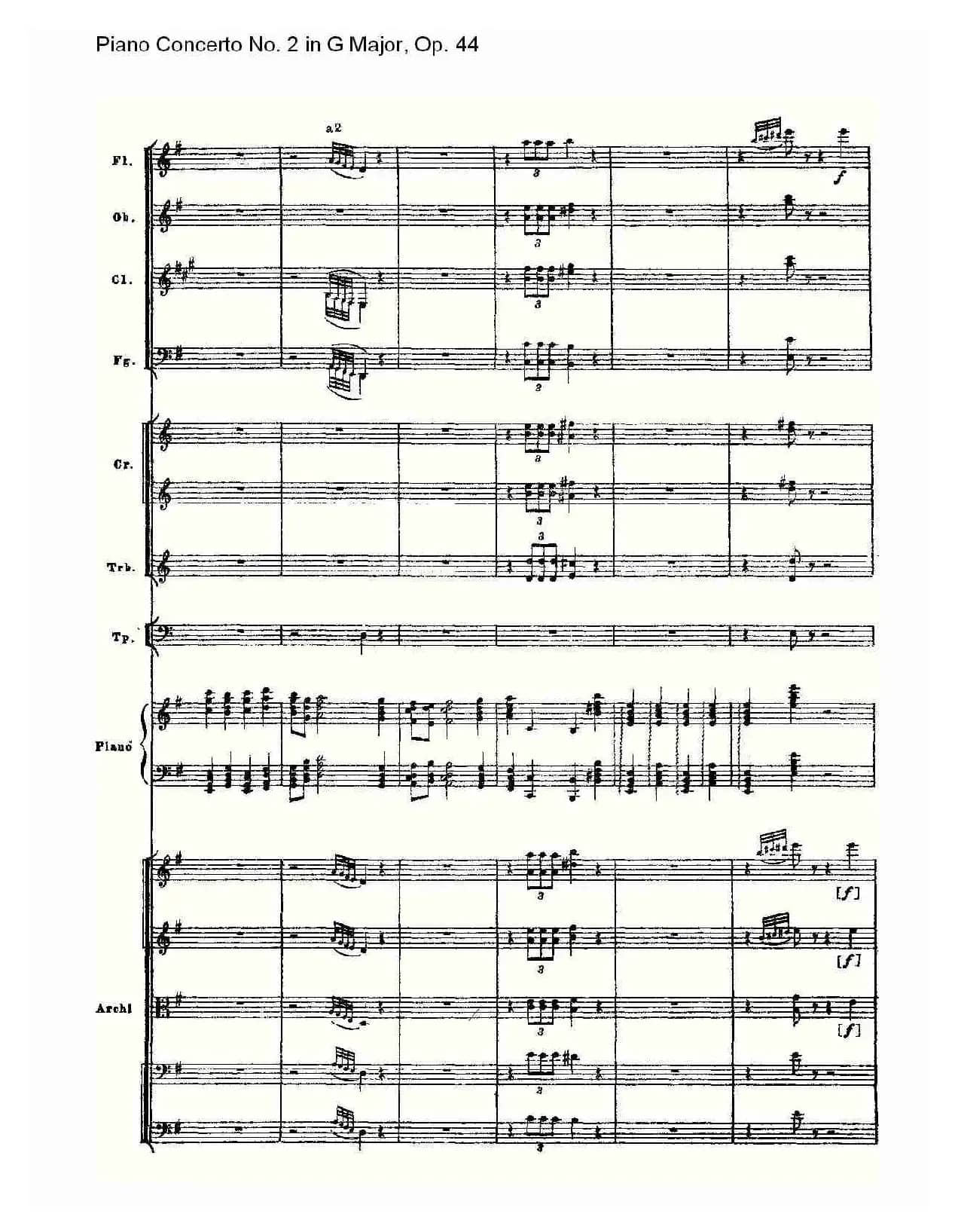 G大调第二钢琴协奏曲, Op.44第一乐章（一）