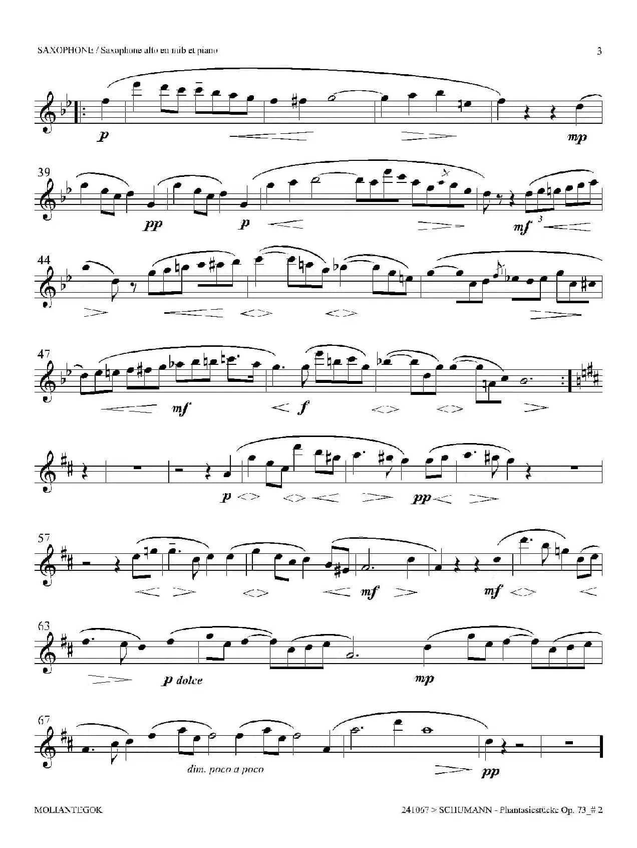 舒曼幻想曲三首 Op73（Ⅱ）