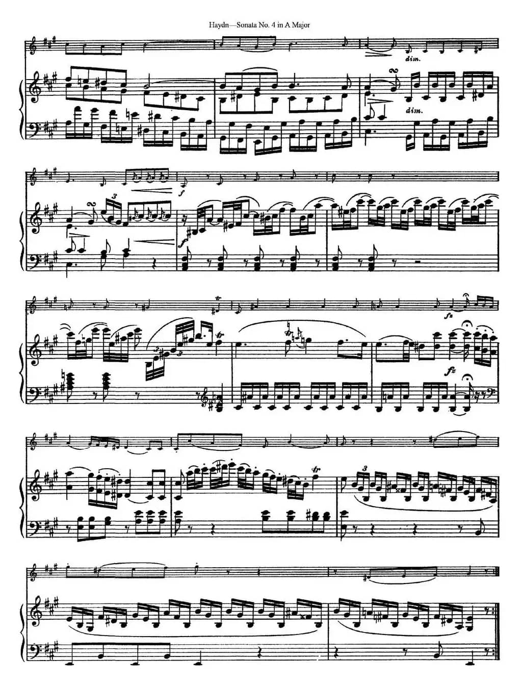 Violin Sonata No.4 in A Major（小提琴+钢琴伴奏）
