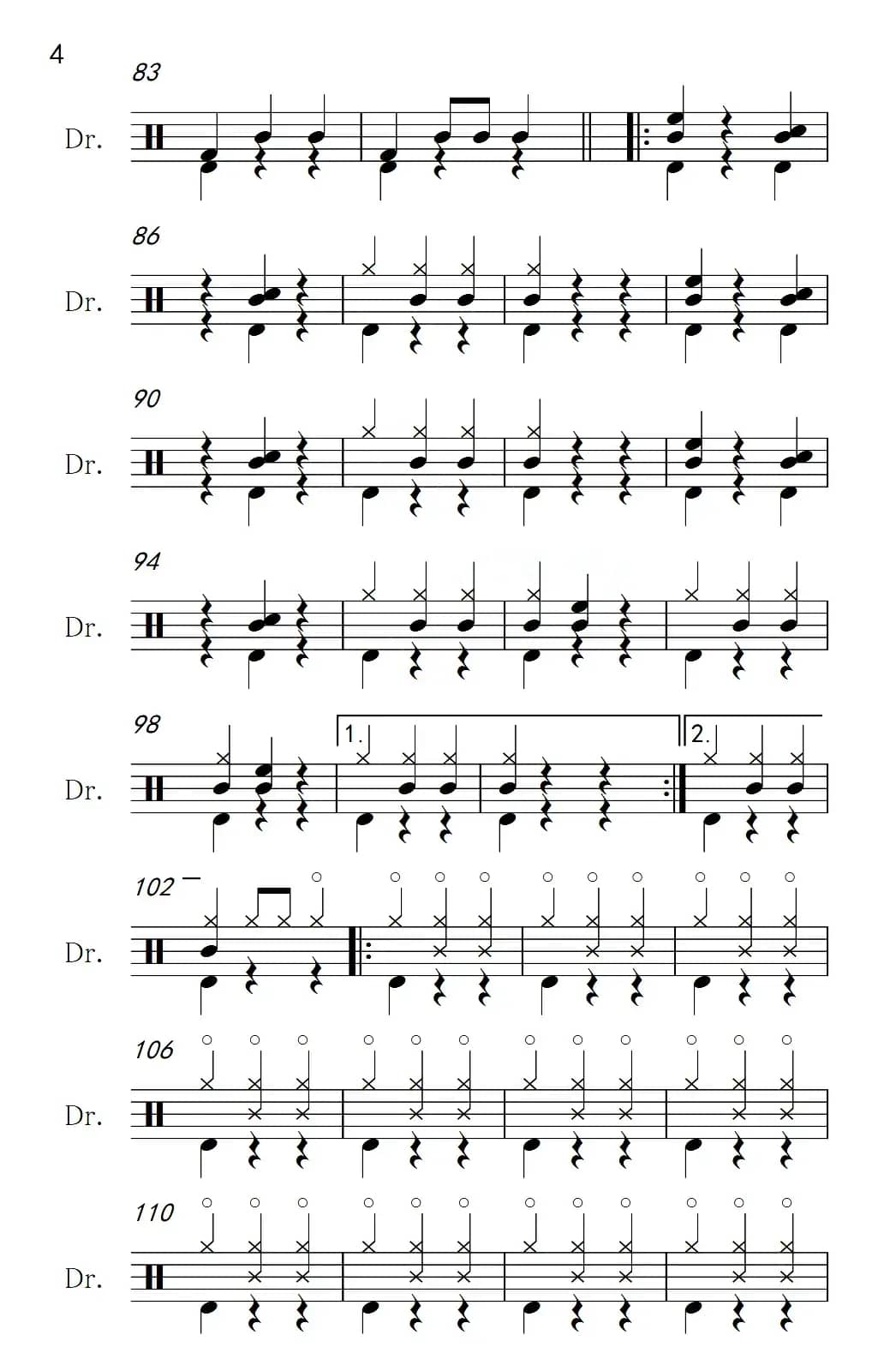 [法]溜冰圆舞曲（架子鼓谱）