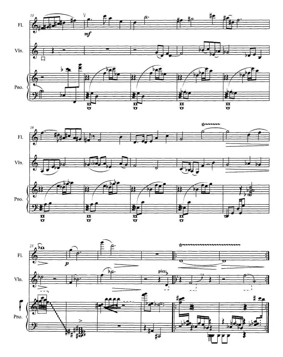 长笛与小提琴组曲：（一）古墓（带钢琴伴奏）