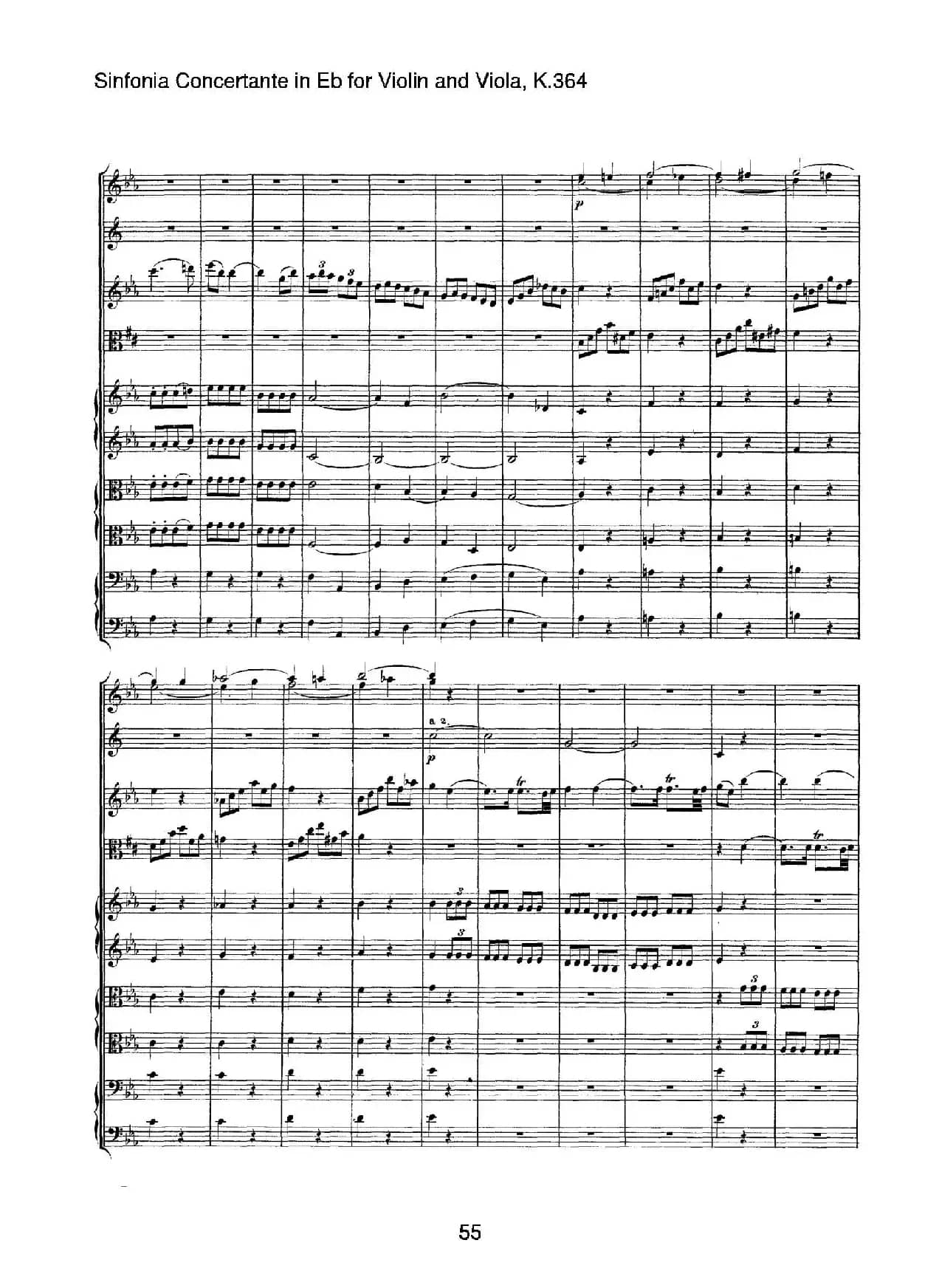 降E大调交响协奏曲（《Sinfonia Concertante in Eb》for Violin and Viola K.364）