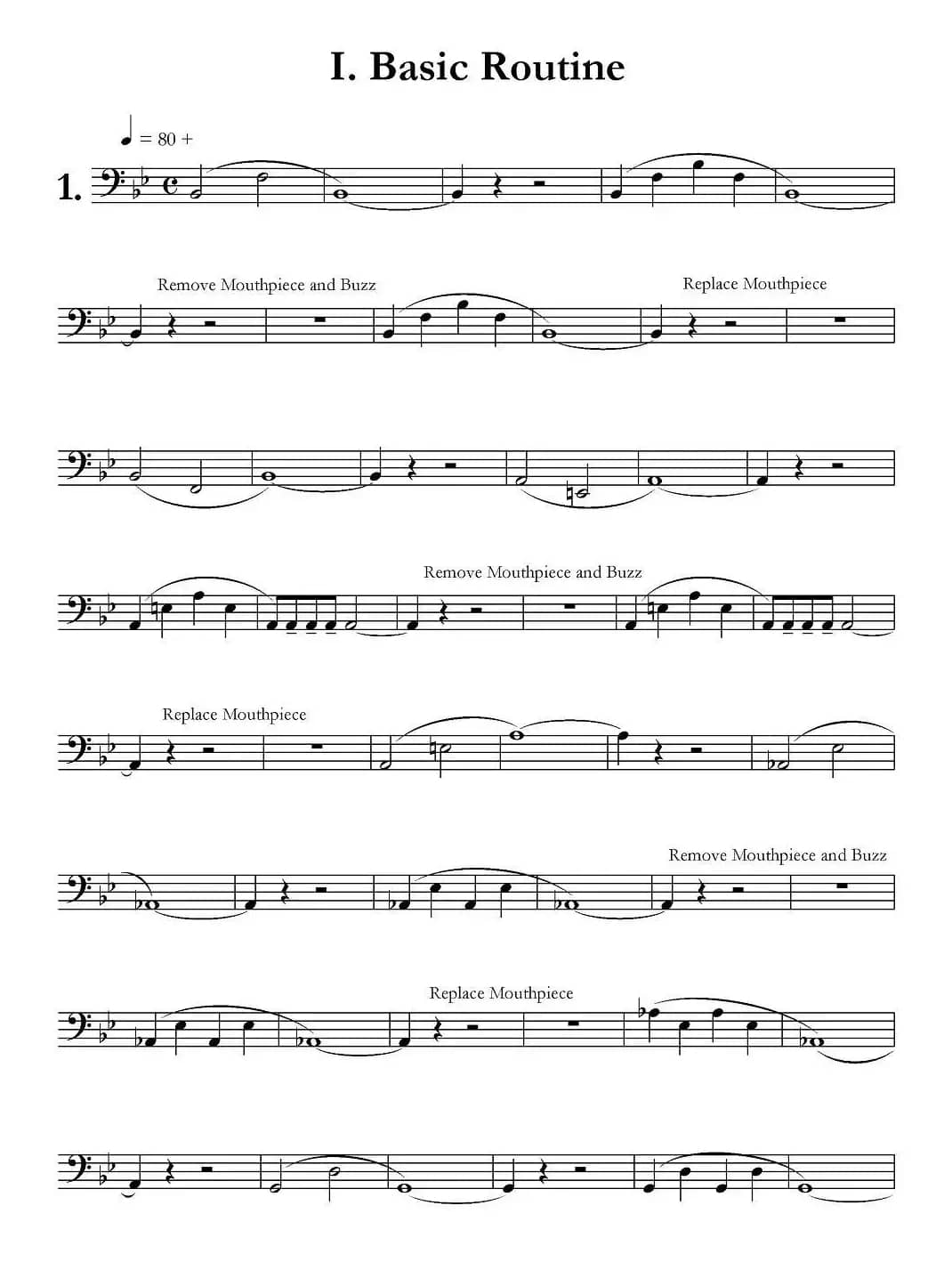 低音长号练习：Basic Routine