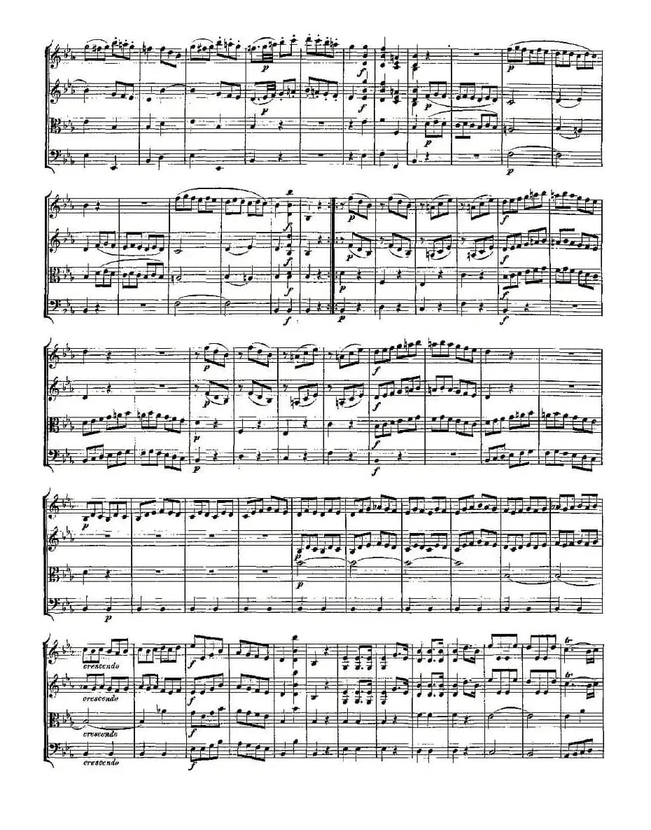 Quartet No. 7 in Eb Major, K. 160（降E大调第七弦乐四重奏）