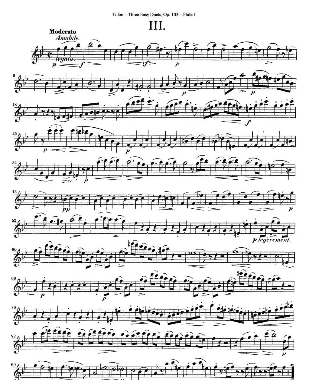 图露三首长笛简易重奏曲Op.103（Flute 1）（NO.3）