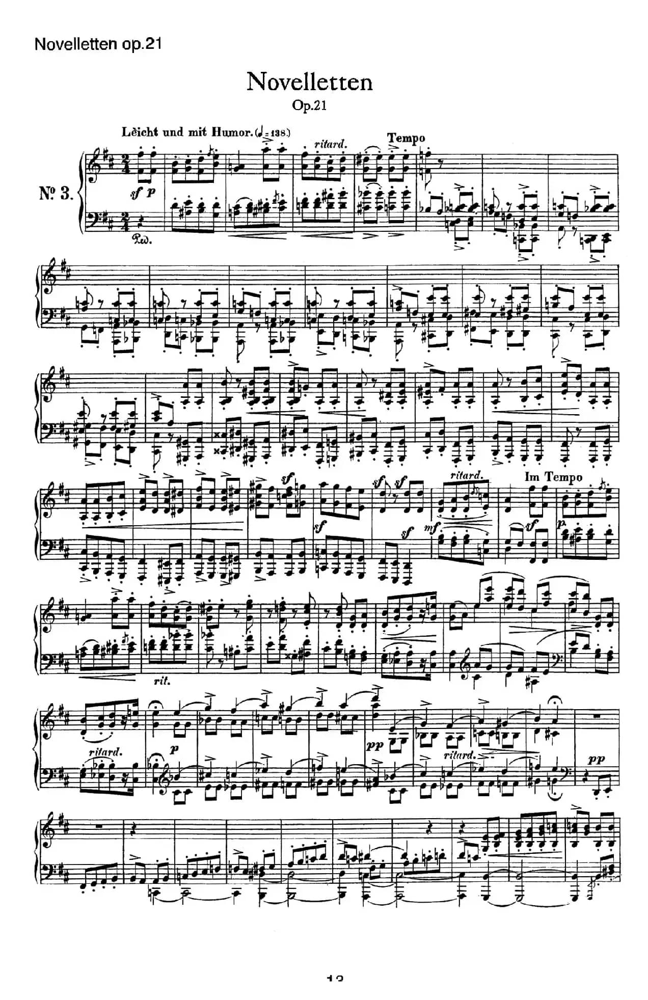 Novelletten Op.21（3）