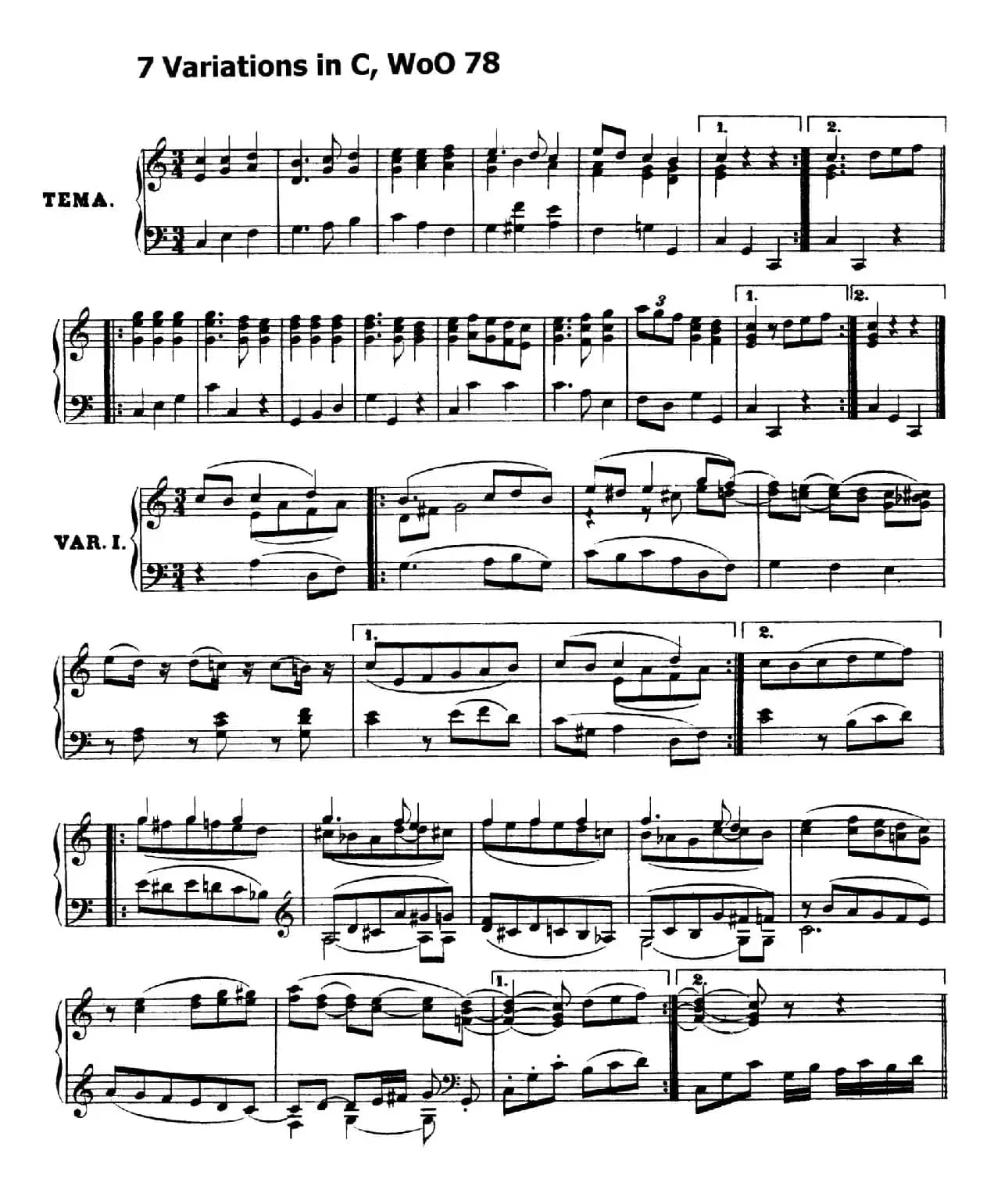 7 Variations in C WoO 78（C大调英国国歌变奏曲）