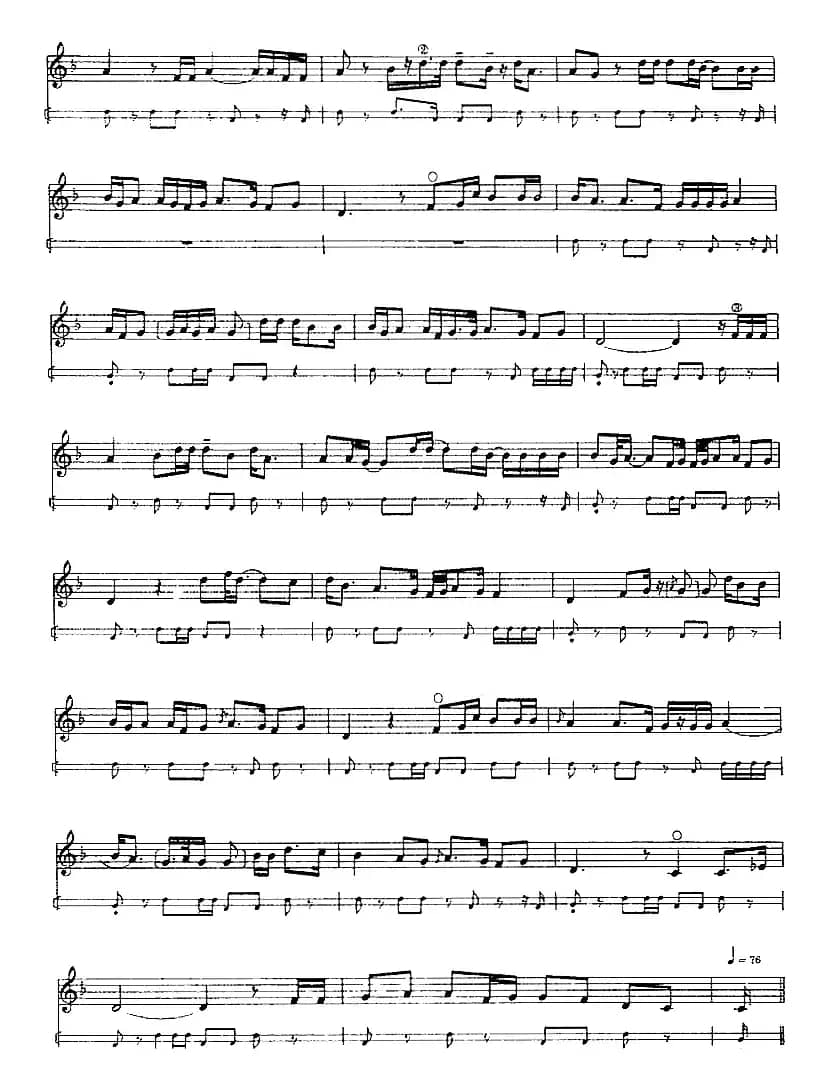 十二木卡姆：Ⅲ 木夏乌热克木卡姆 147——155（主旋律谱）