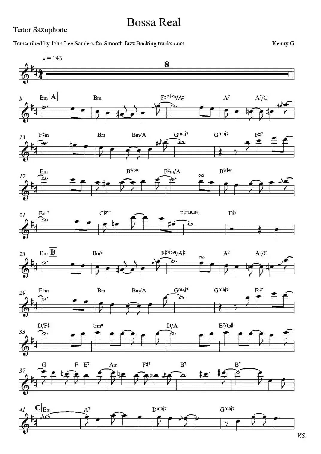 Bossa Real（次中音萨克斯）