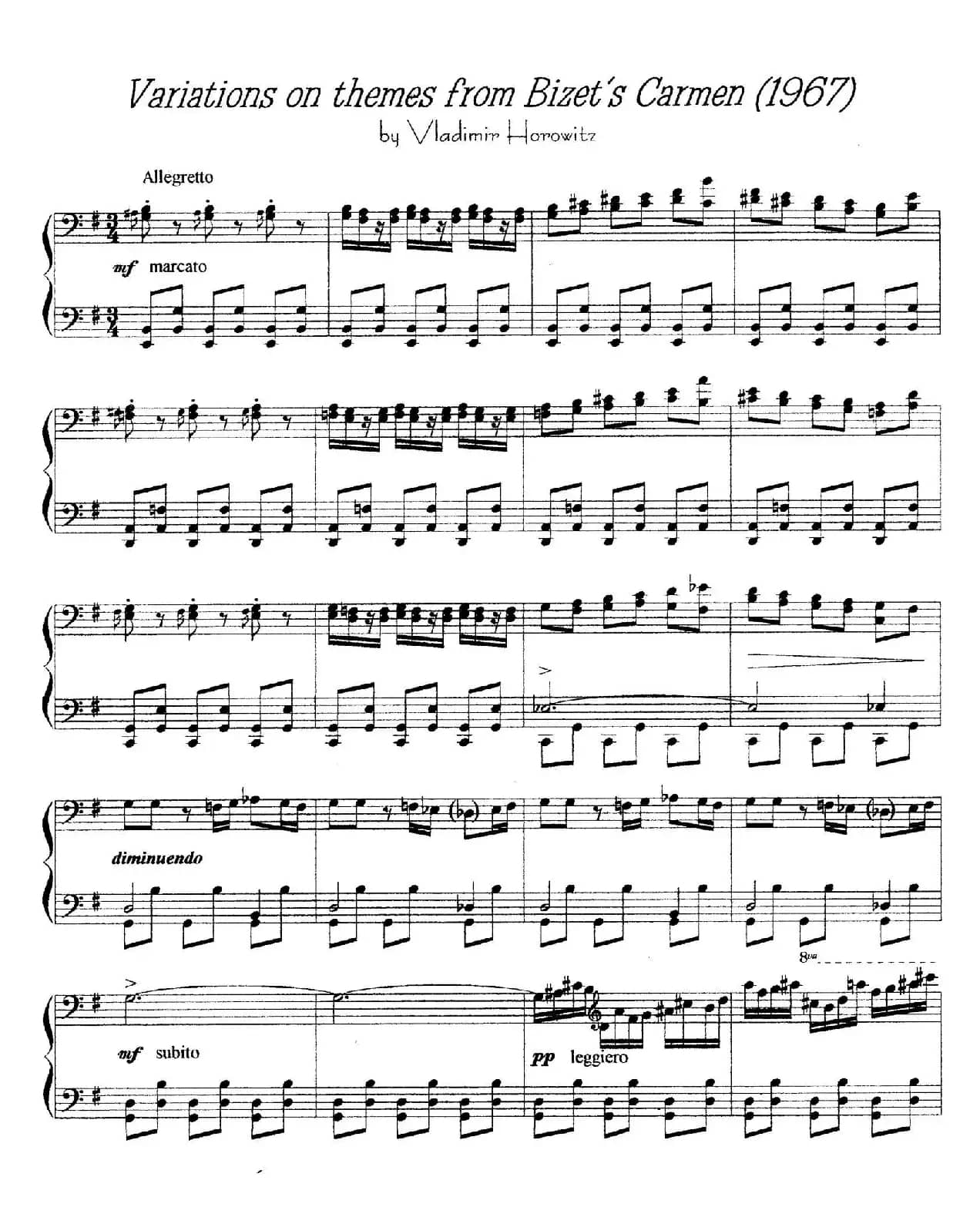 Carmen Variations 12 Pieces（12首卡门主题变奏曲·7—8）