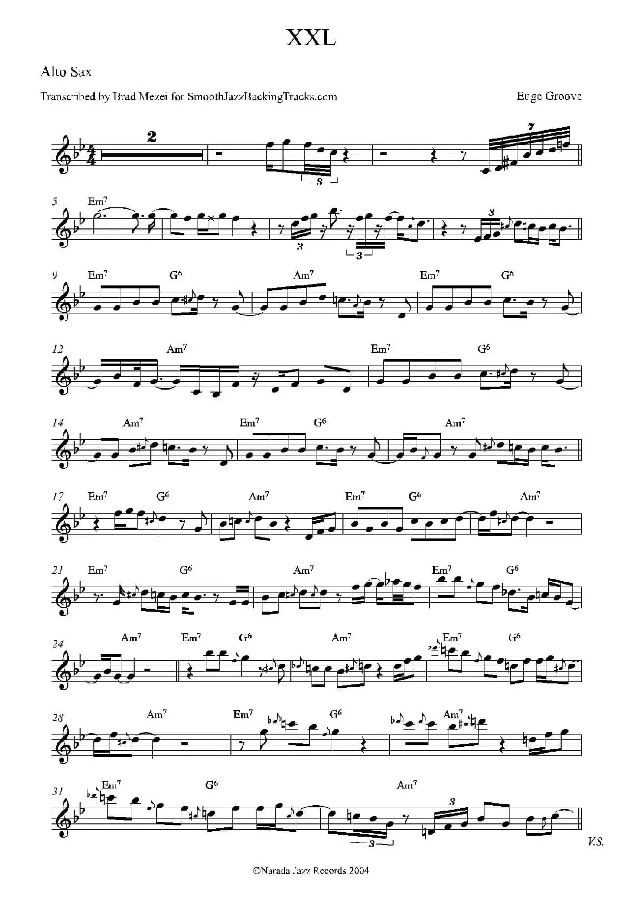 XXL（中音萨克斯谱）