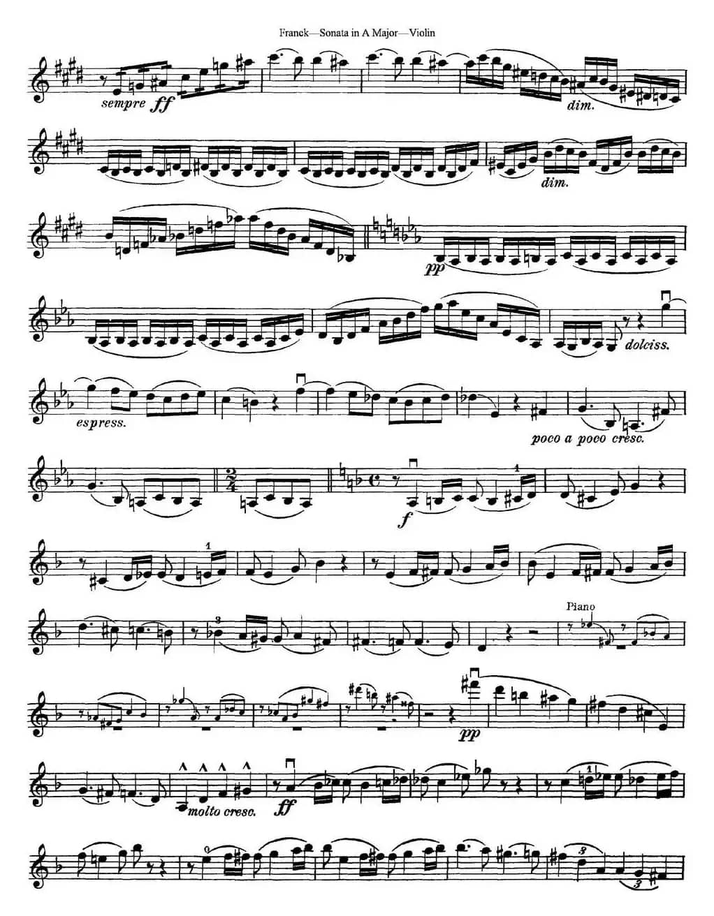 Franck Sonata in A Major