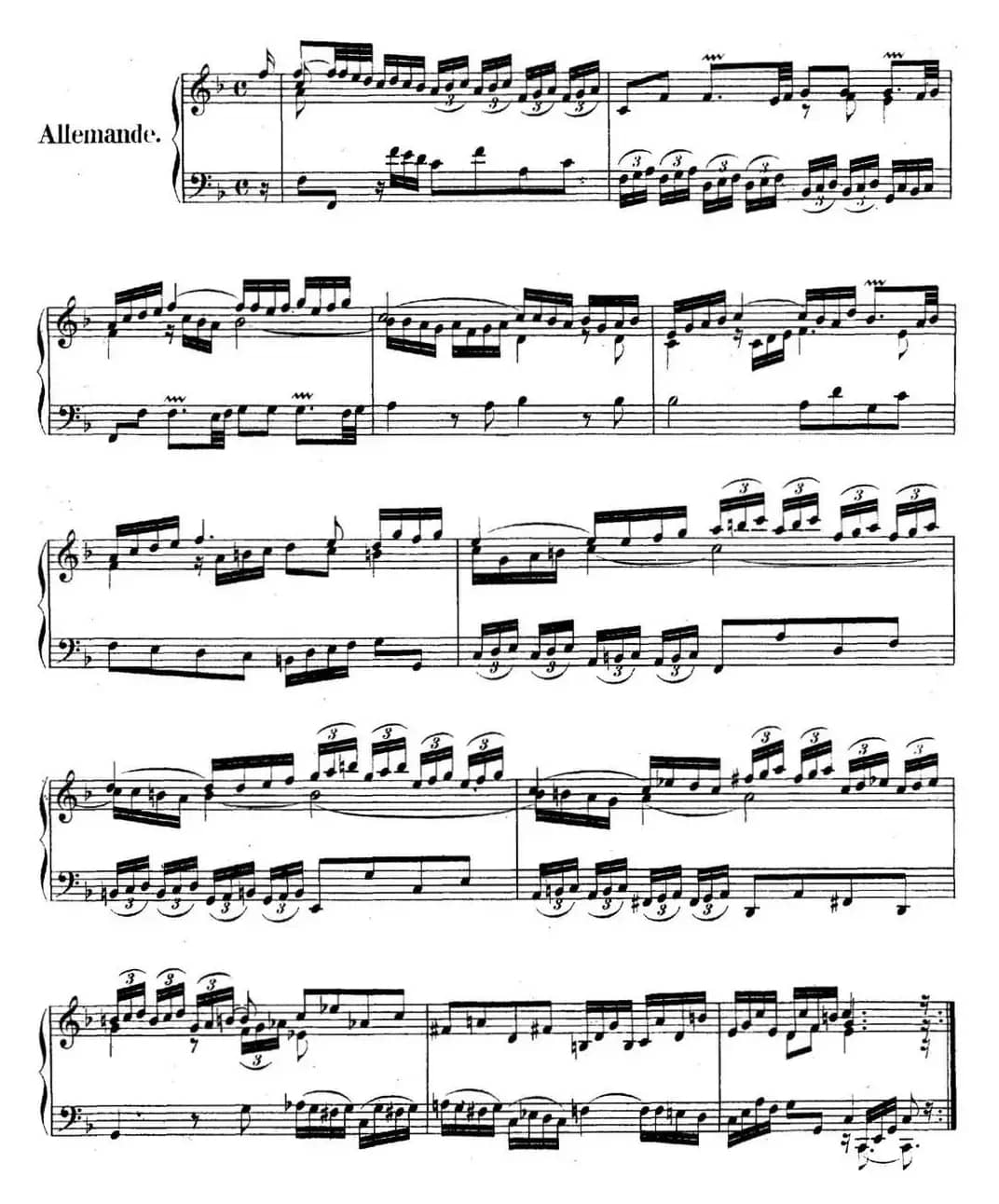 英国组曲No.4 巴赫 F大调 4th Suite BWV 809