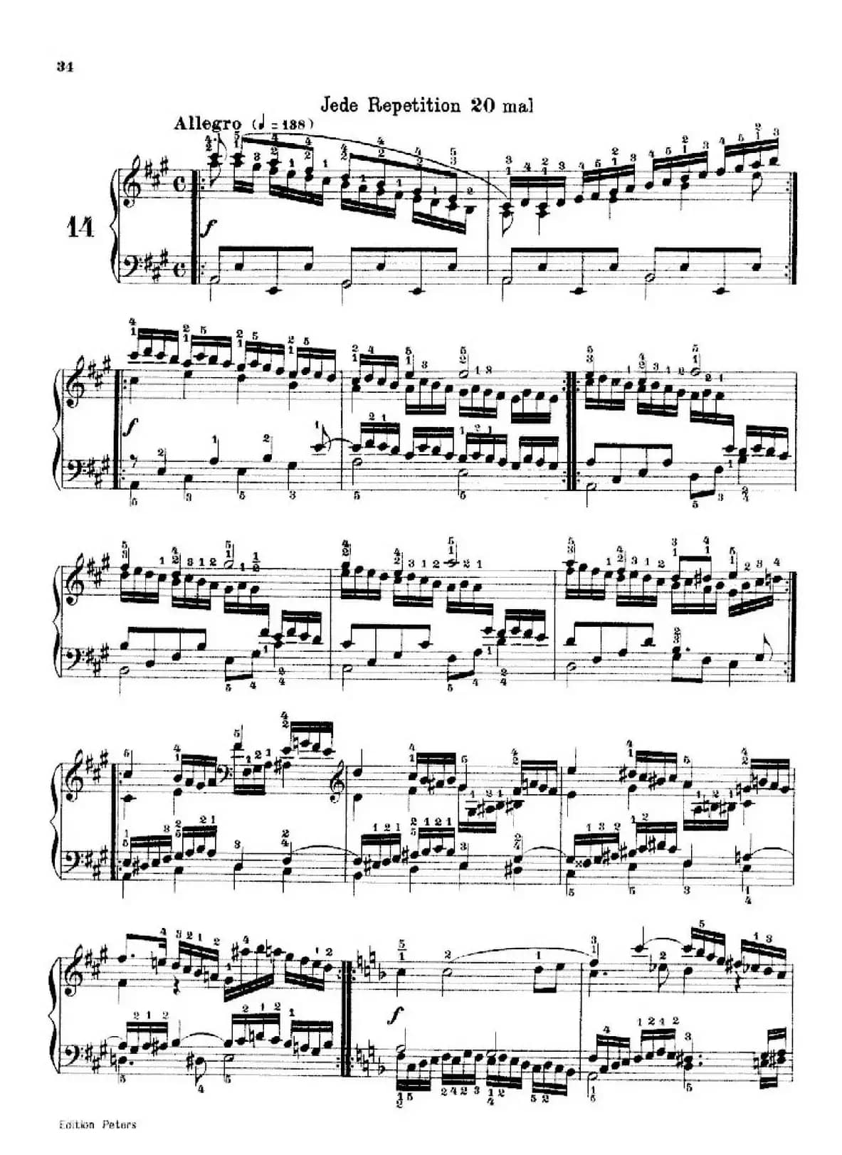 School of the Virtuoso Op.365（60首钢琴高级练习曲·14）