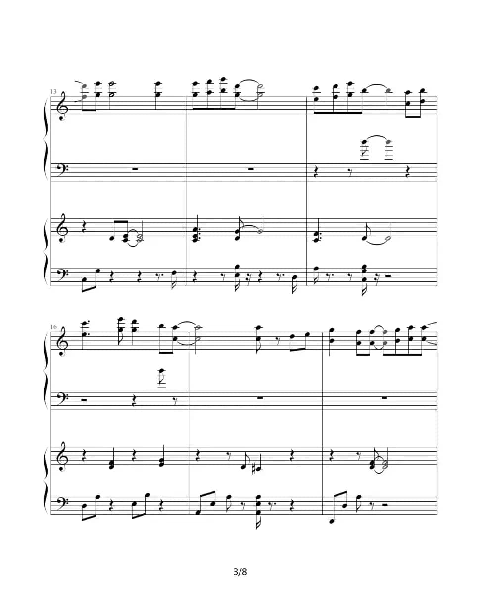 言い出せなくて（双钢琴）