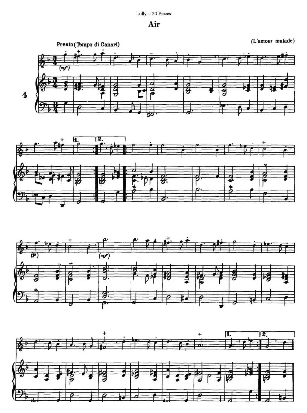 卢黎20首长笛附带钢琴伴奏曲