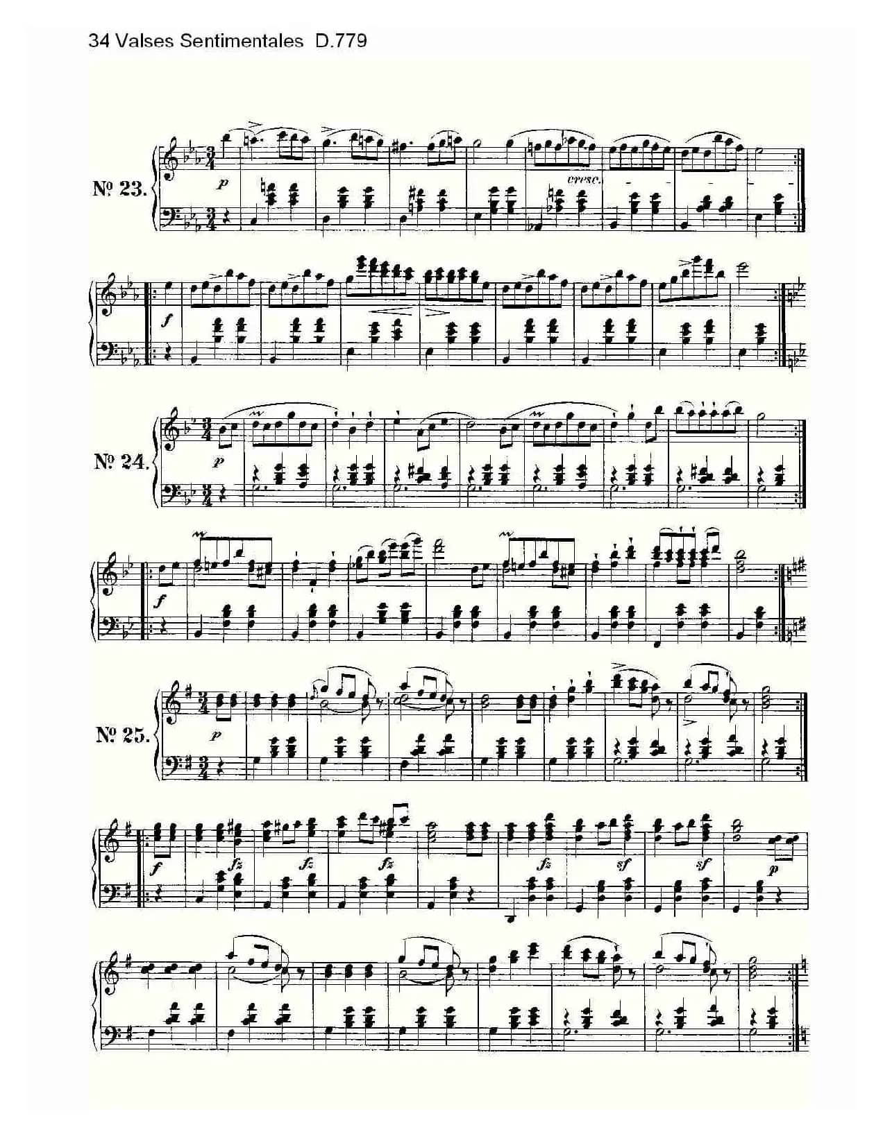 34 Valses Sentimentales D.779（34 伤感圆舞曲 D.779）