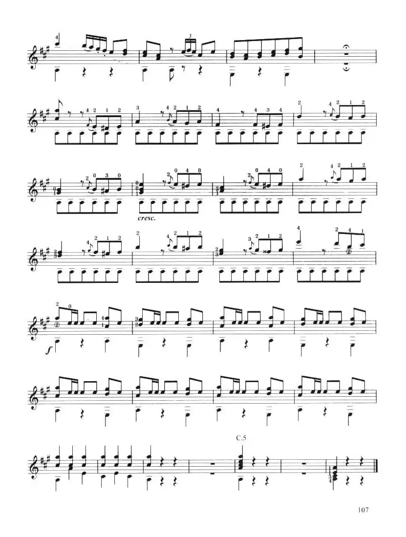 古典吉他考级七级外国乐曲A组（3、玛祖卡舞曲）