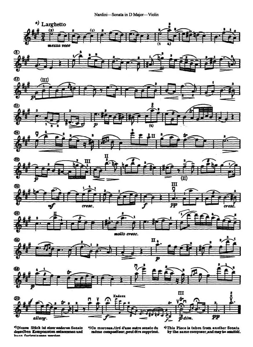 Sonata in D Major（D大调小提琴奏鸣曲）