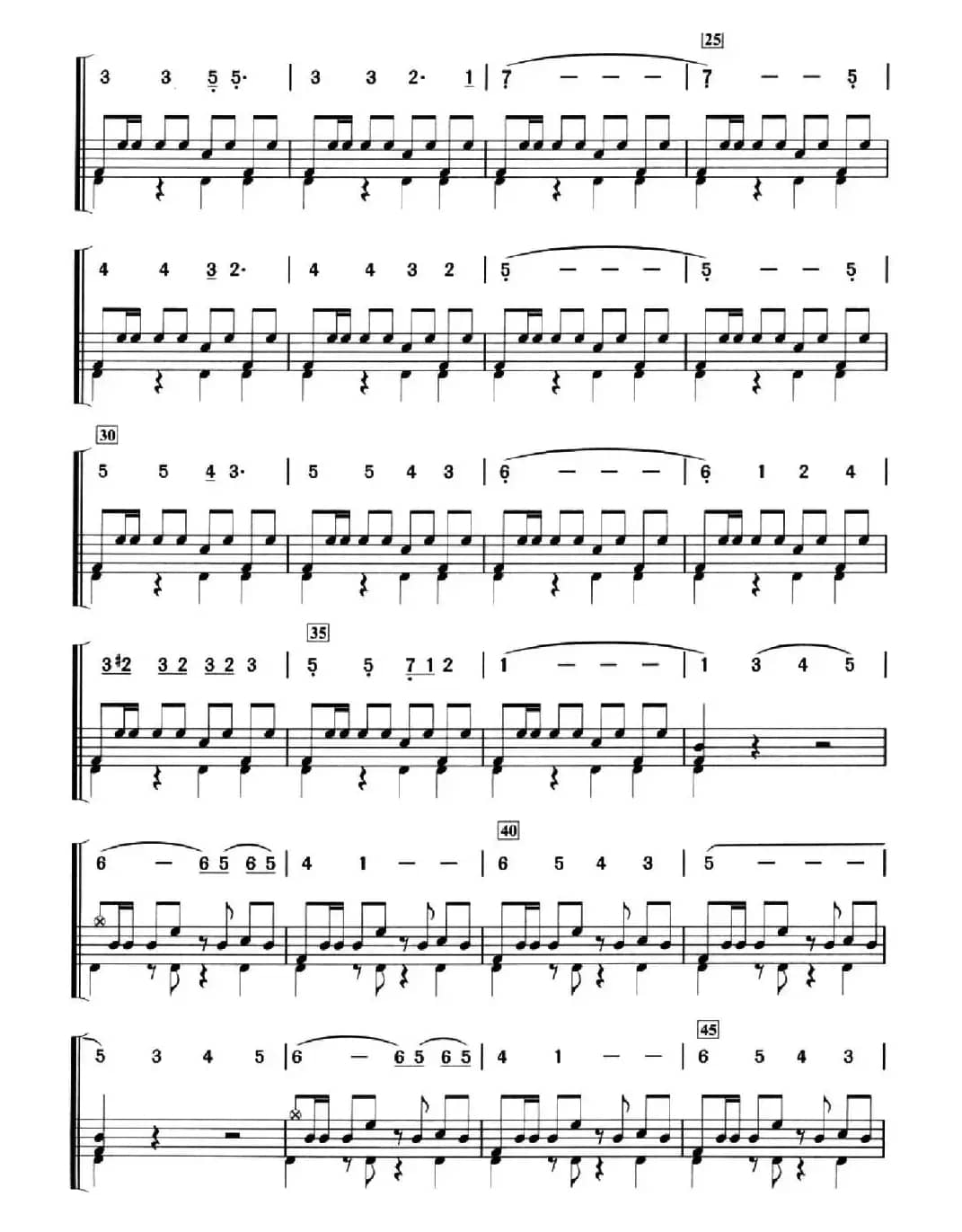 [美]伤感的电影（架子鼓、简谱+鼓谱）