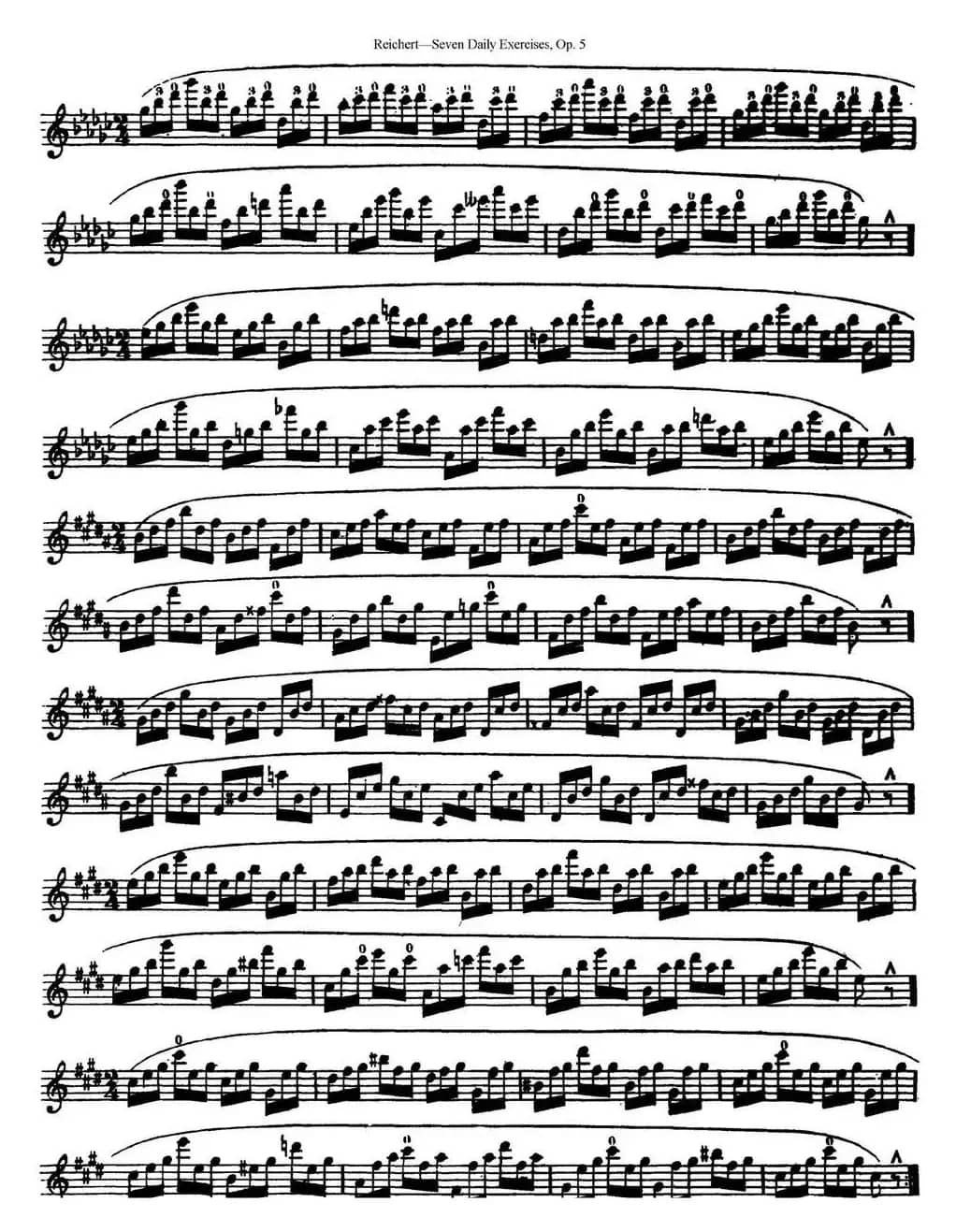 瑞澈特七首每日长笛练习曲Op.5（NO.5）