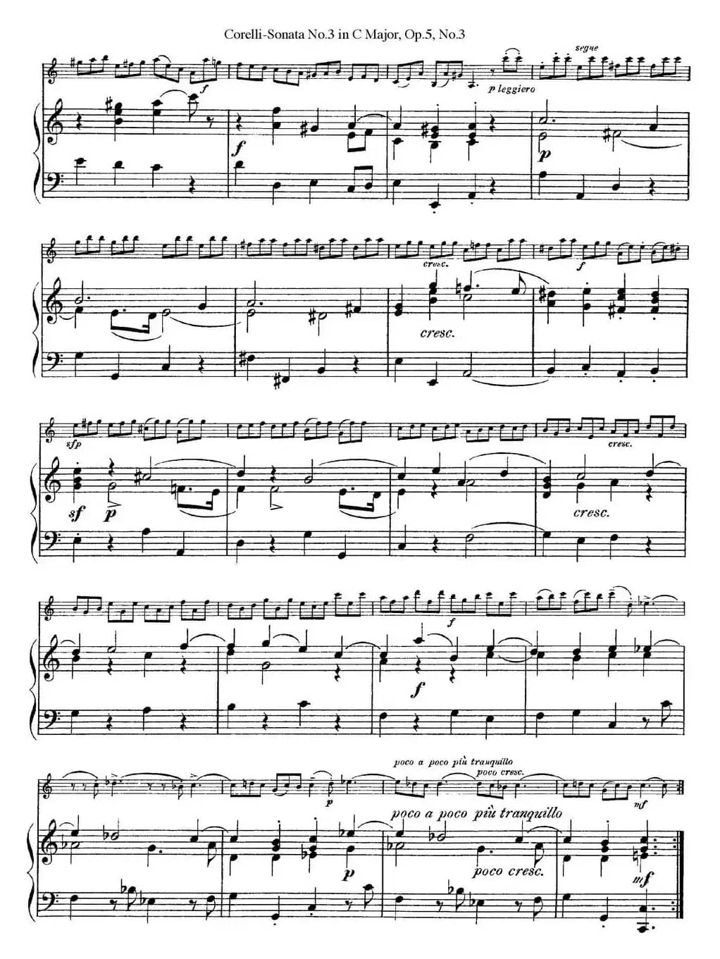 Sonata No.3 in C MajorOp.5 No.3（小提琴+钢琴伴奏）