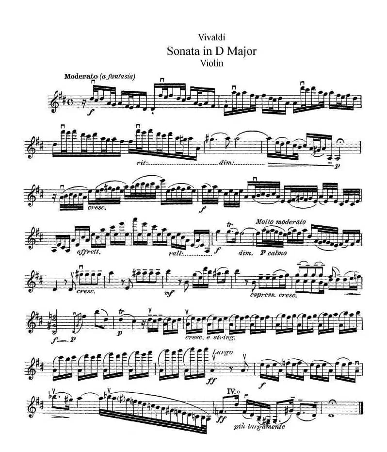 维瓦尔第D大调小提琴奏鸣曲