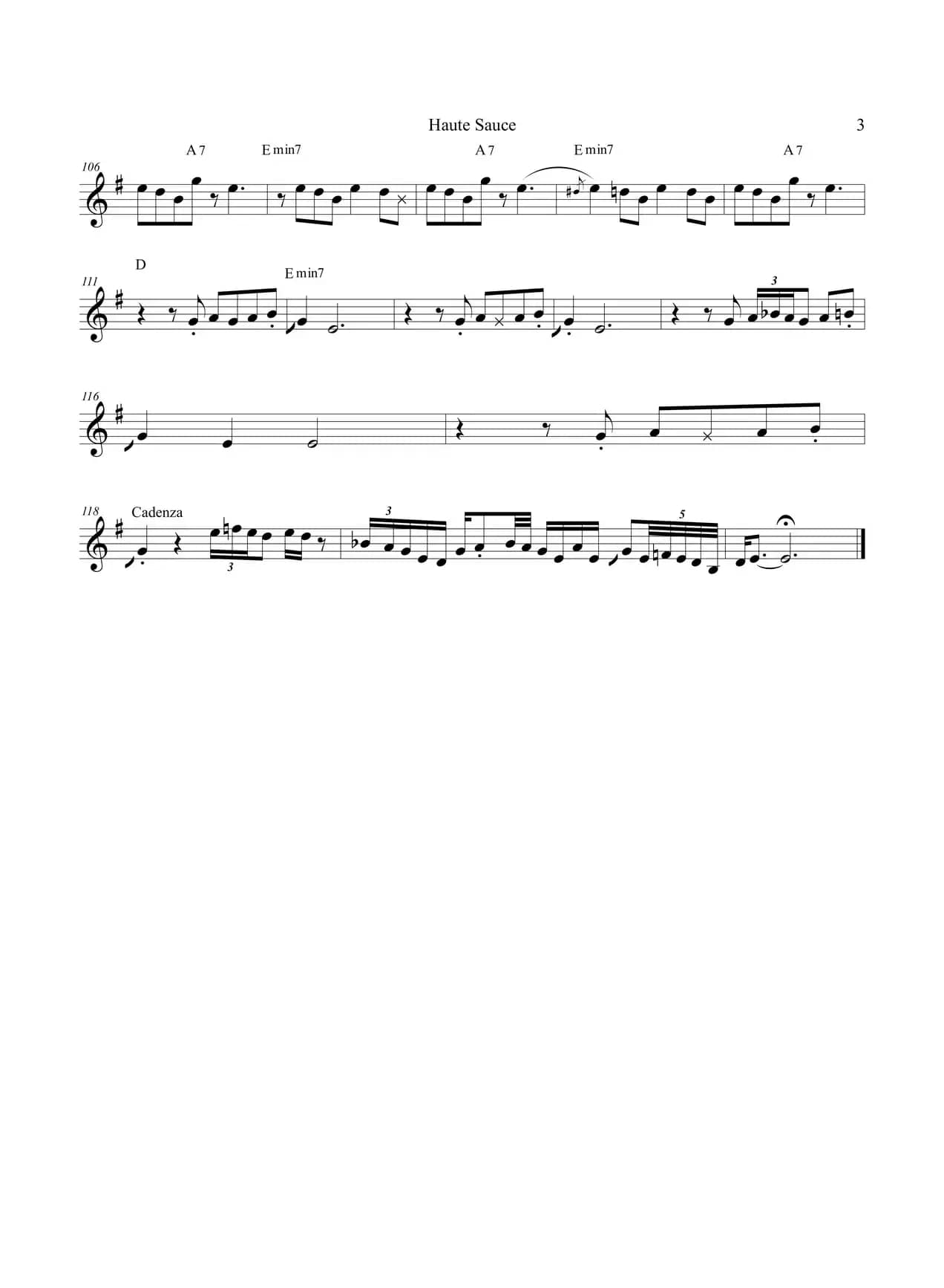 Haute Sauce（中音萨克斯）