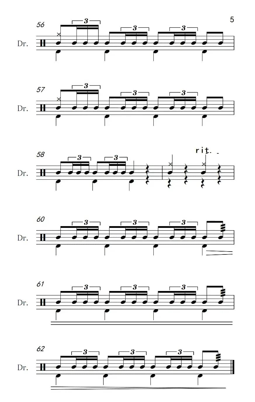 东方之珠（架子鼓谱）