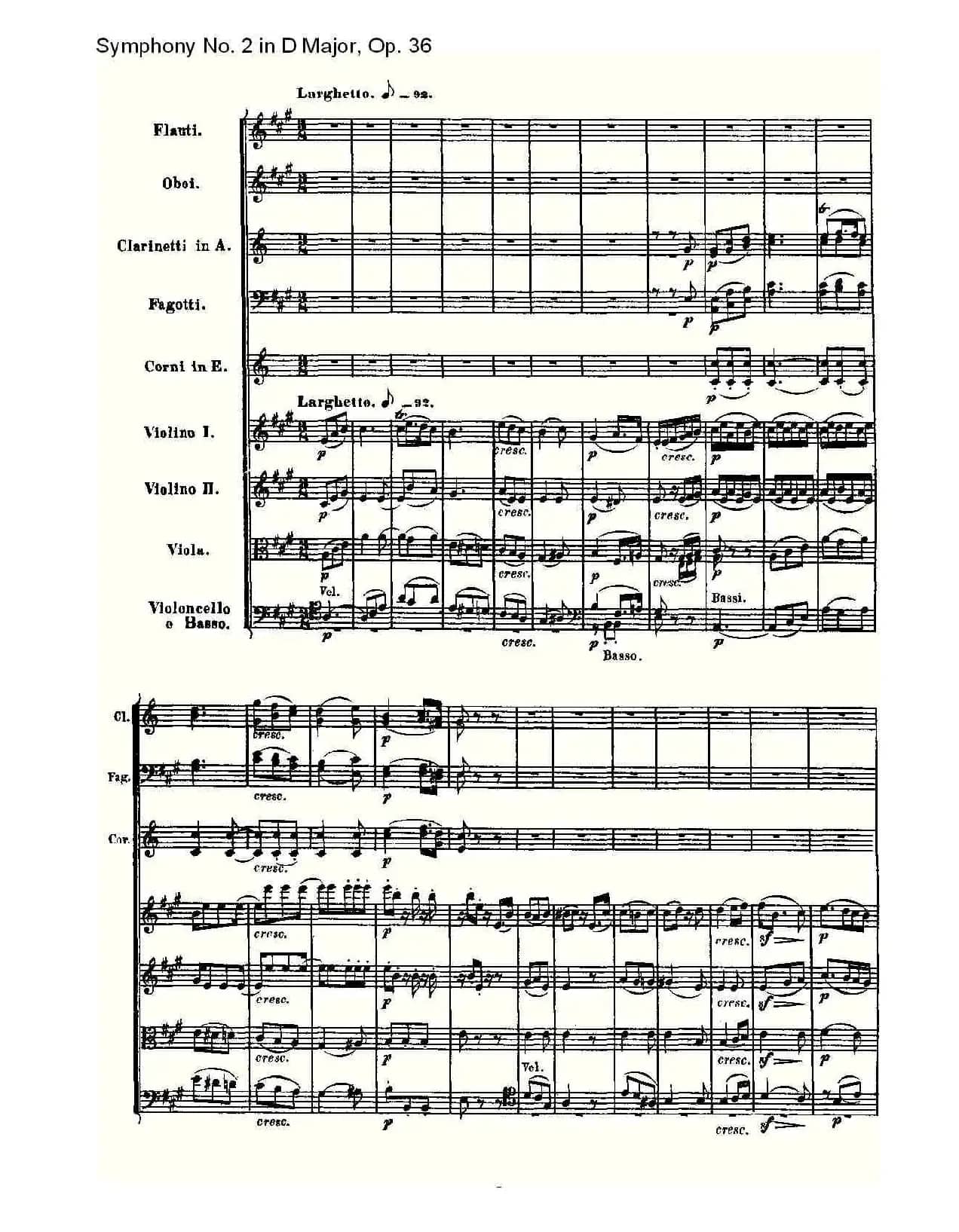 D大调第二交响曲 Op.36 第二乐章