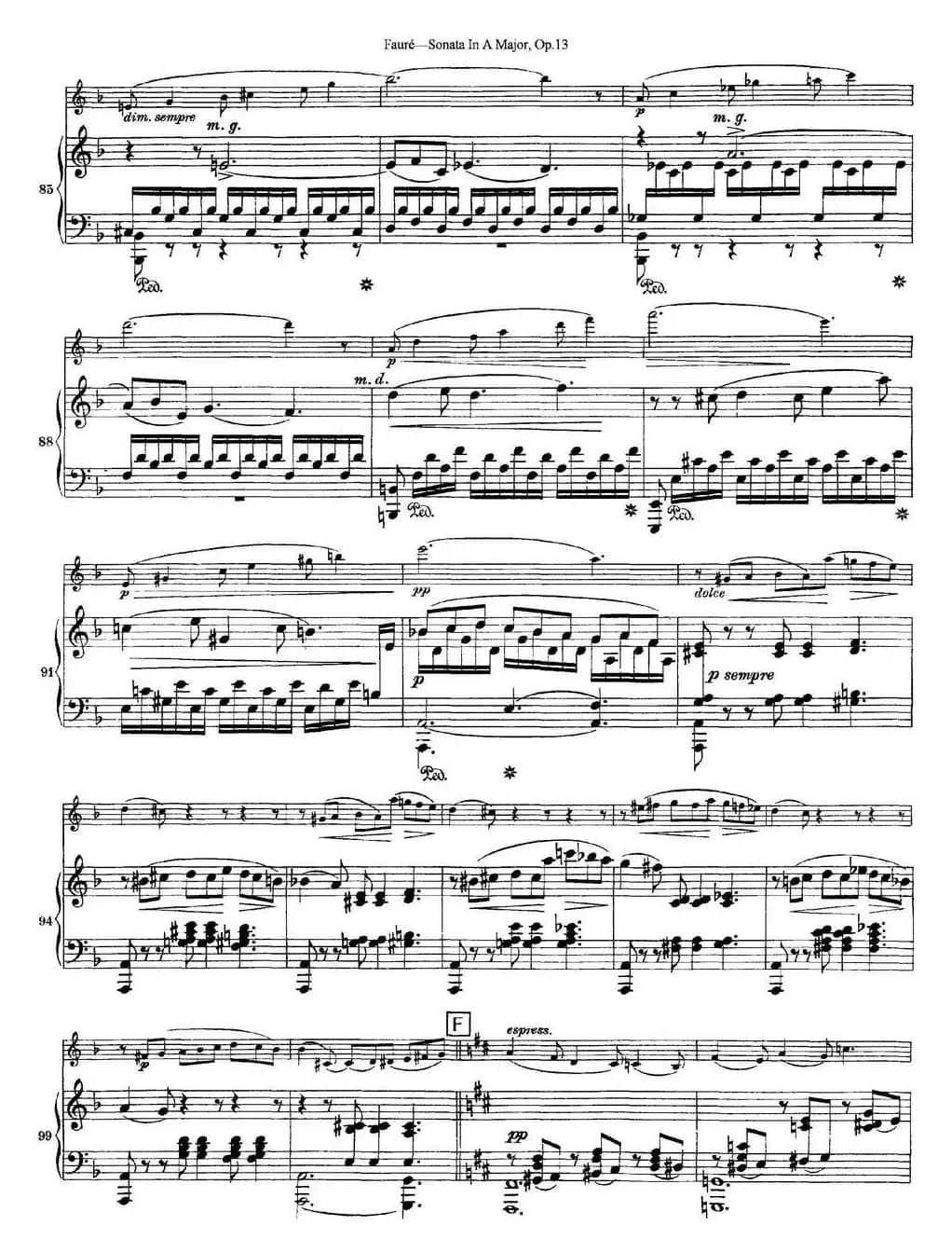 Violin Sonata No.1 Op.13（小提琴+钢琴伴奏）