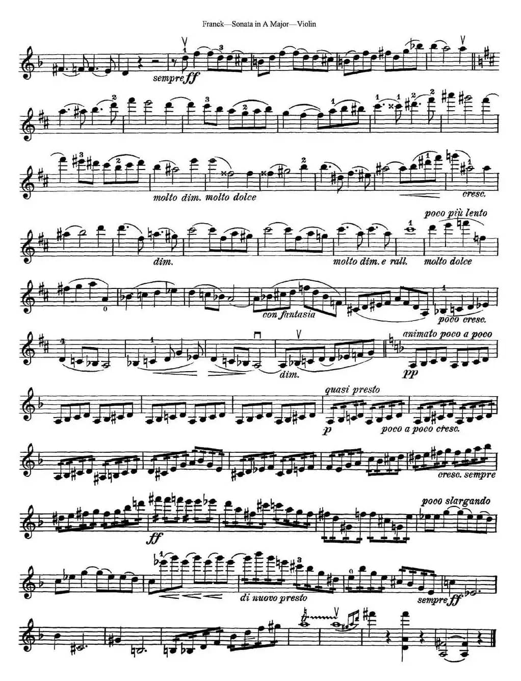 Franck Sonata in A Major