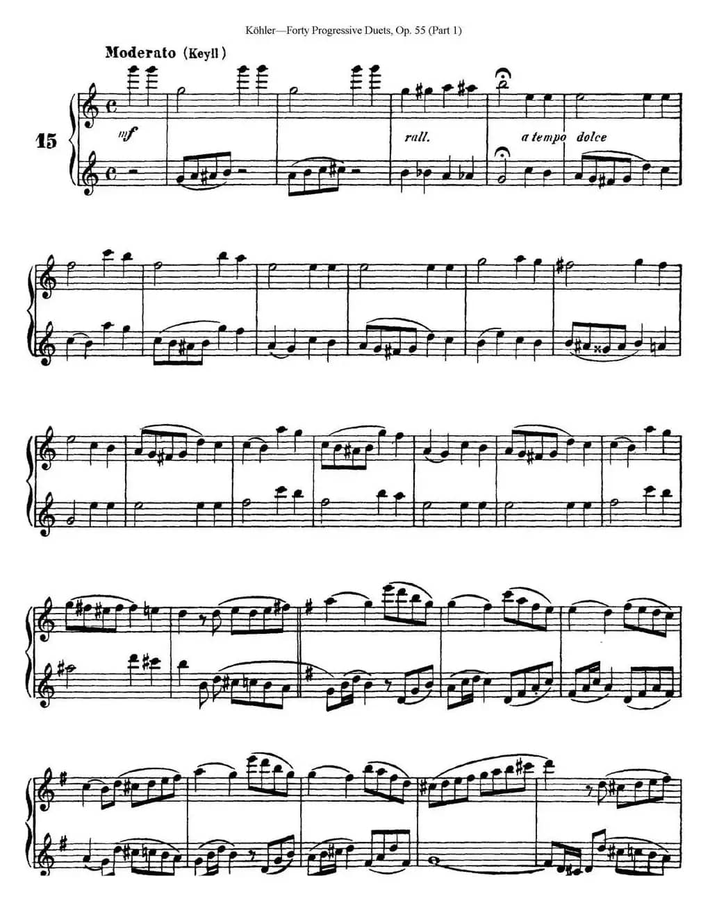 柯勒40首长笛提高练习曲OP.55（NO.15）