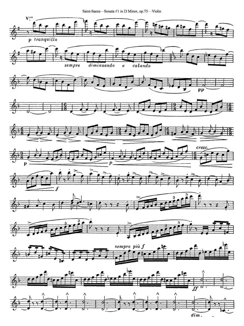 Violin Sonata No.1 in D Minor Op.75