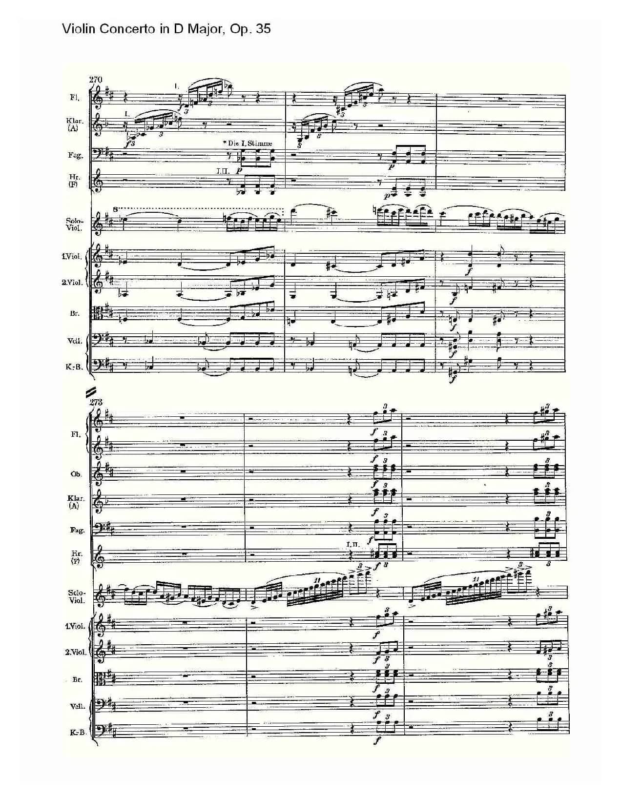 D大调小提琴协奏曲, Op.35第一乐章（二）
