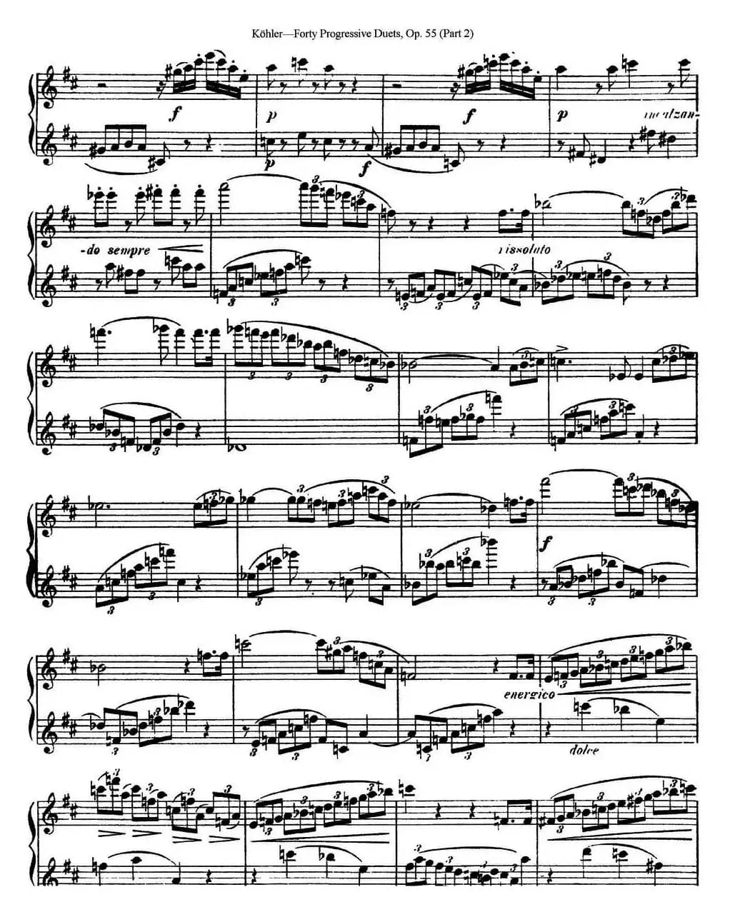 柯勒40首长笛提高练习曲OP.55（二重奏）（NO.13）