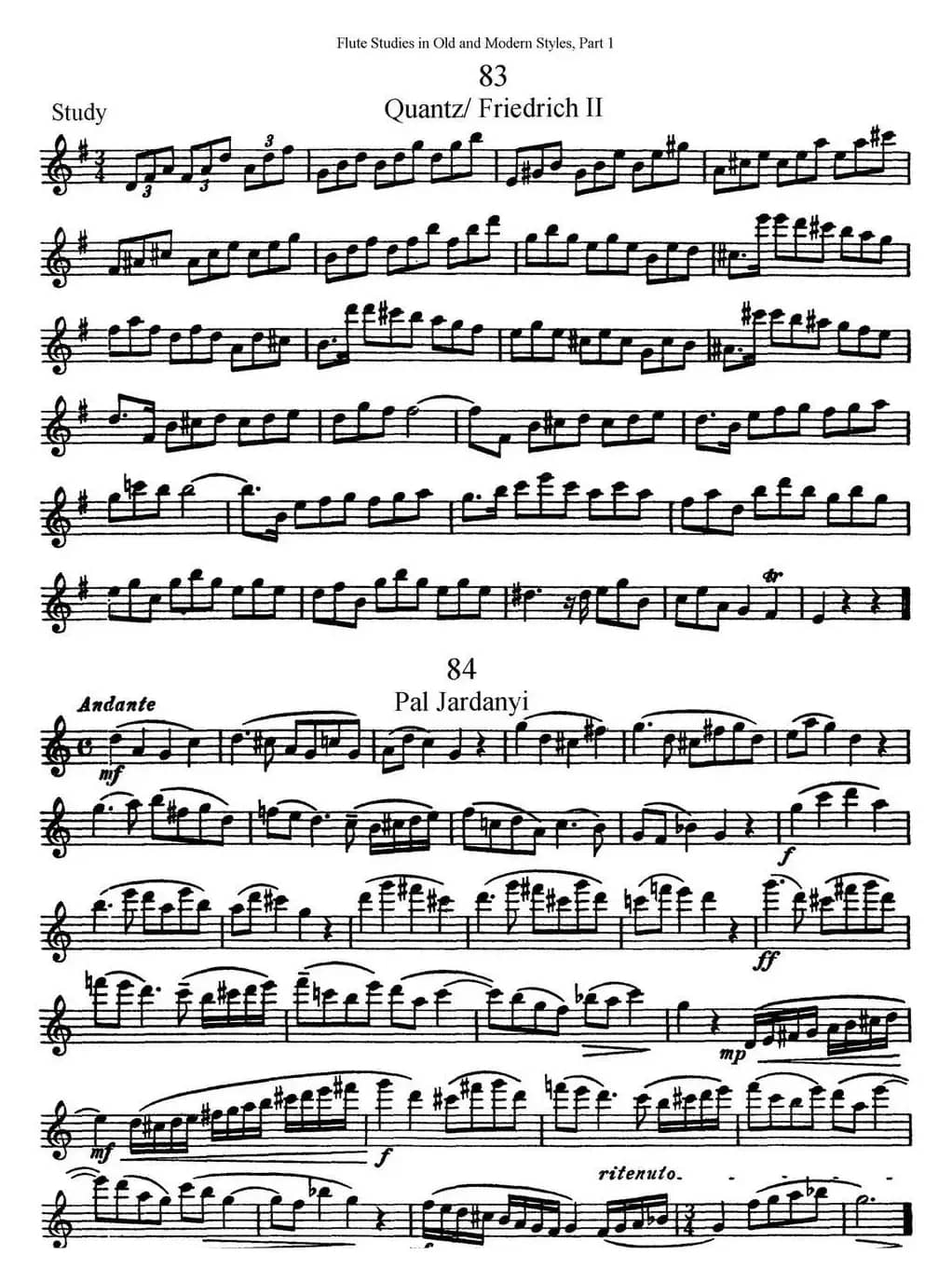 斯勒新老风格长笛练习重奏曲（第一部分）（NO.83-NO.84）