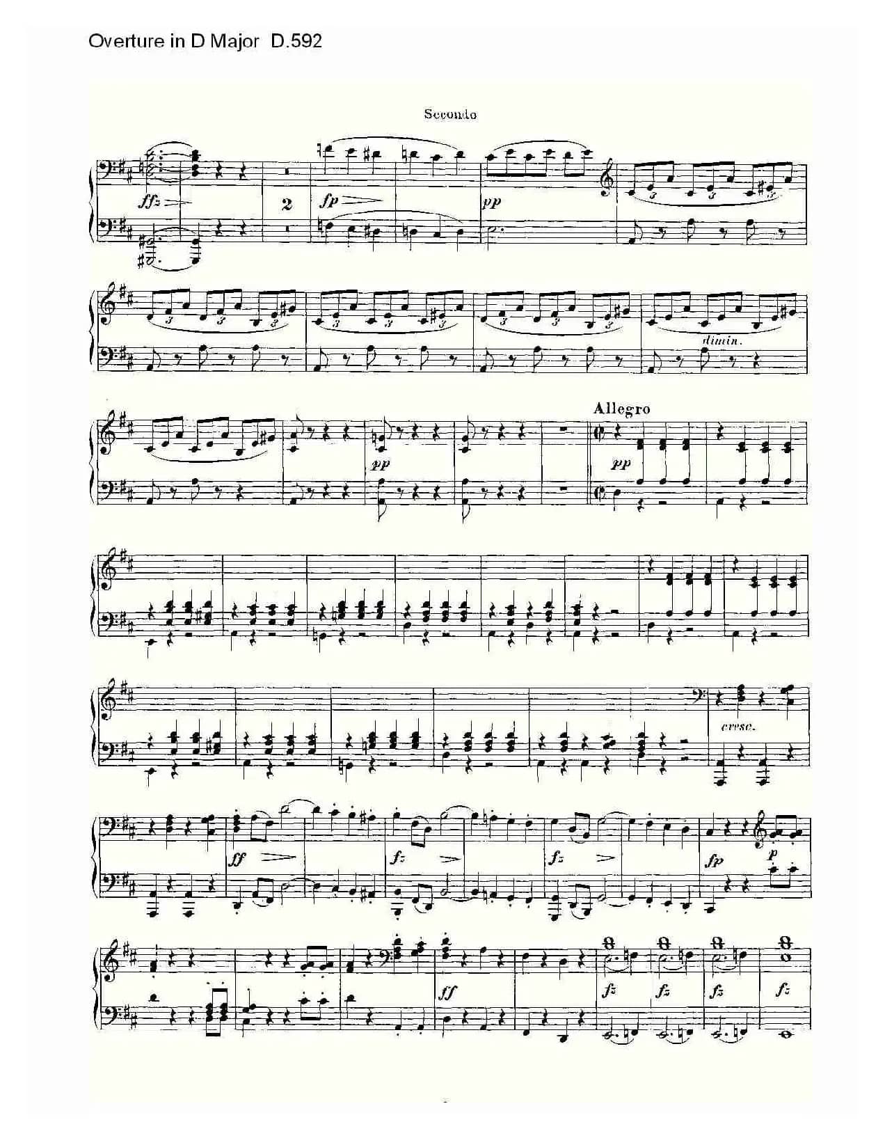 Overture in D Major D.592（Ｄ大调序曲 D.592）