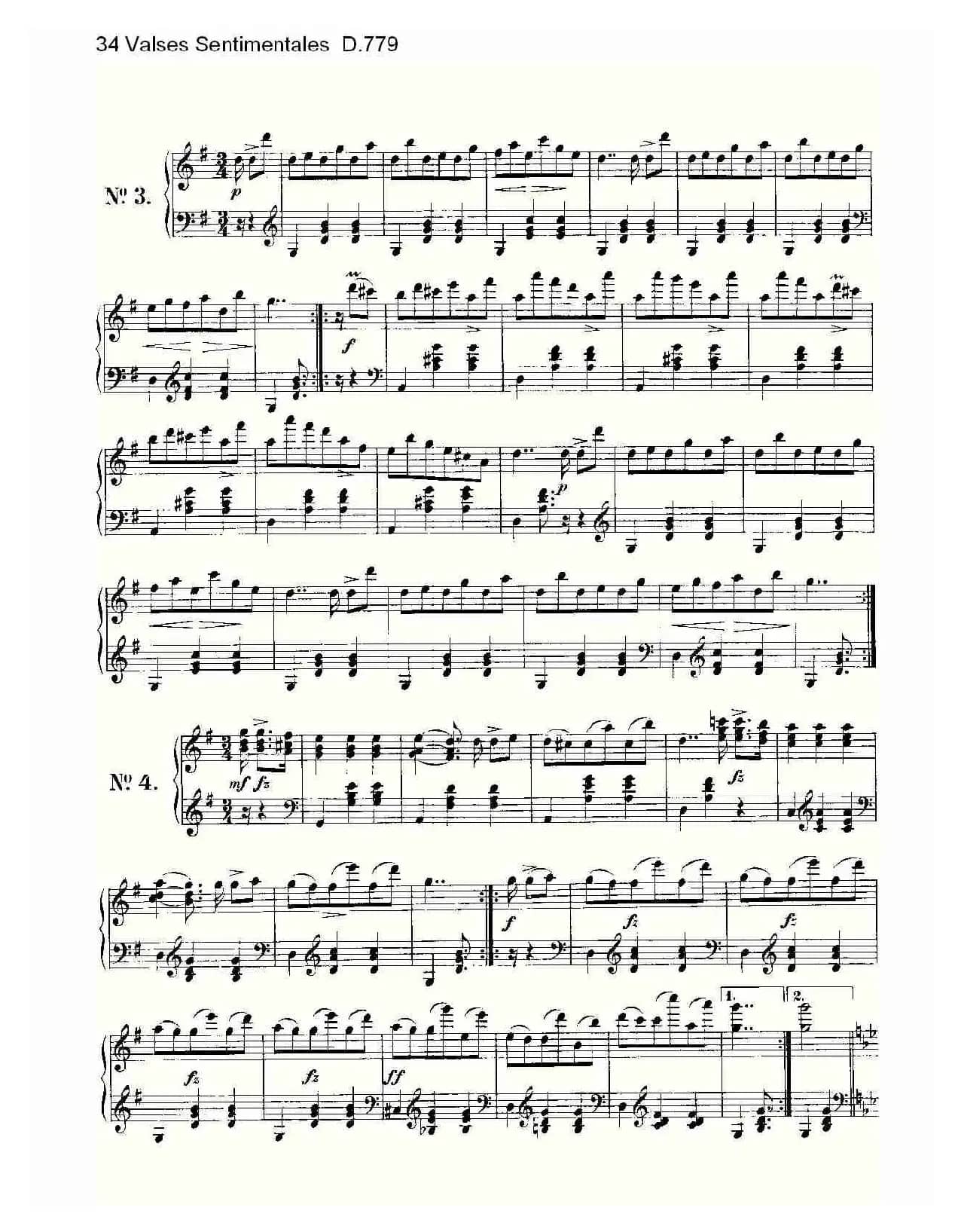 34 Valses Sentimentales D.779（34 伤感圆舞曲 D.779）