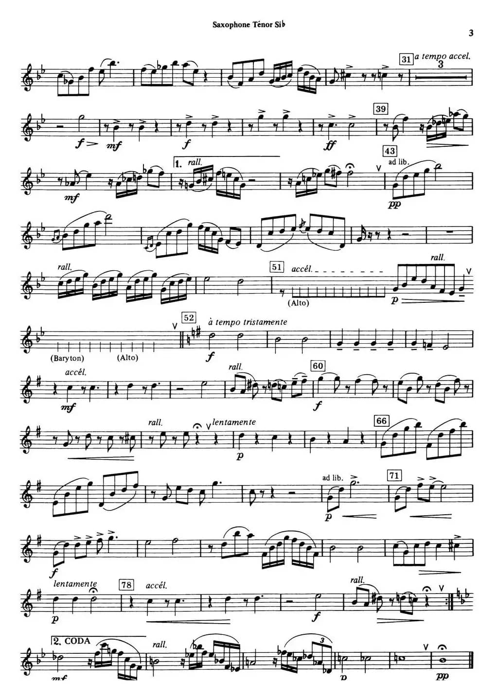 HISTOIRE DU TANGO（四重奏次中音分谱）