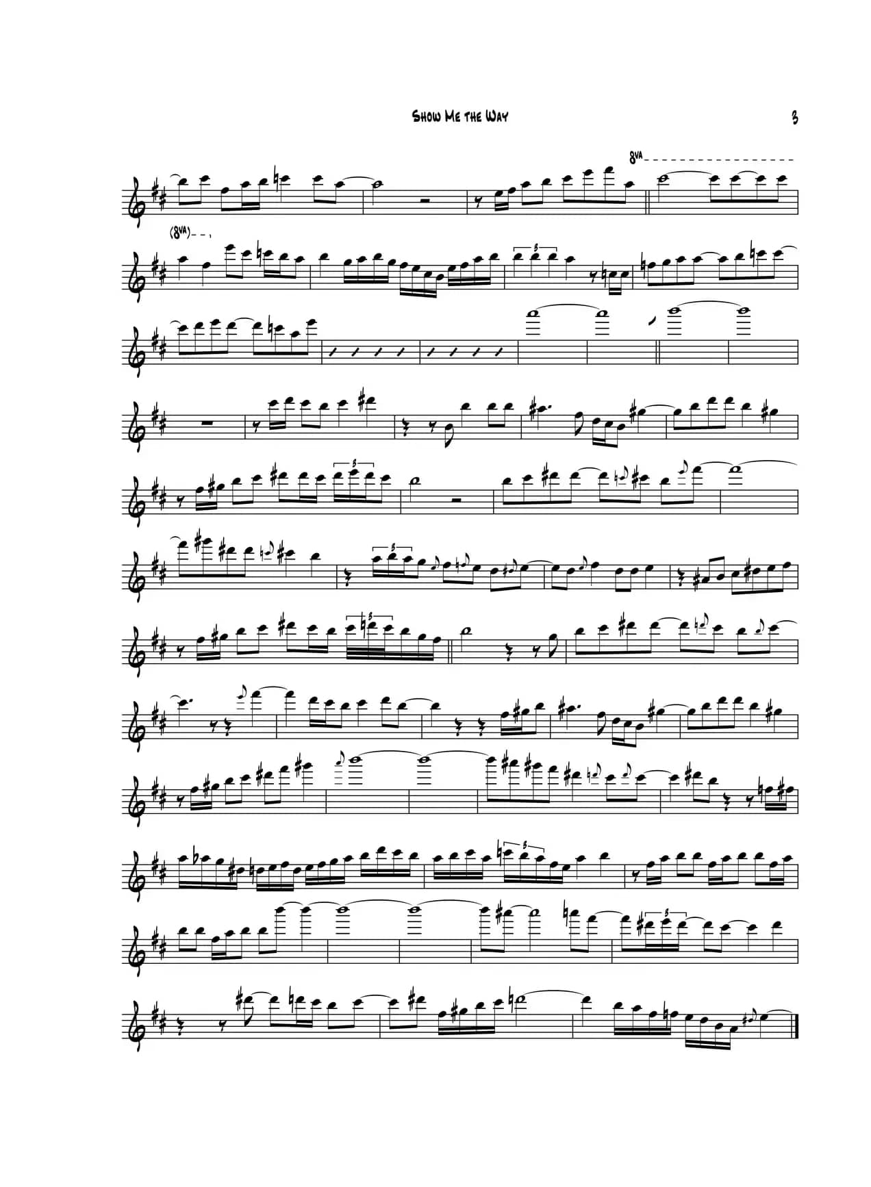 Show Me The Way（中音萨克斯）