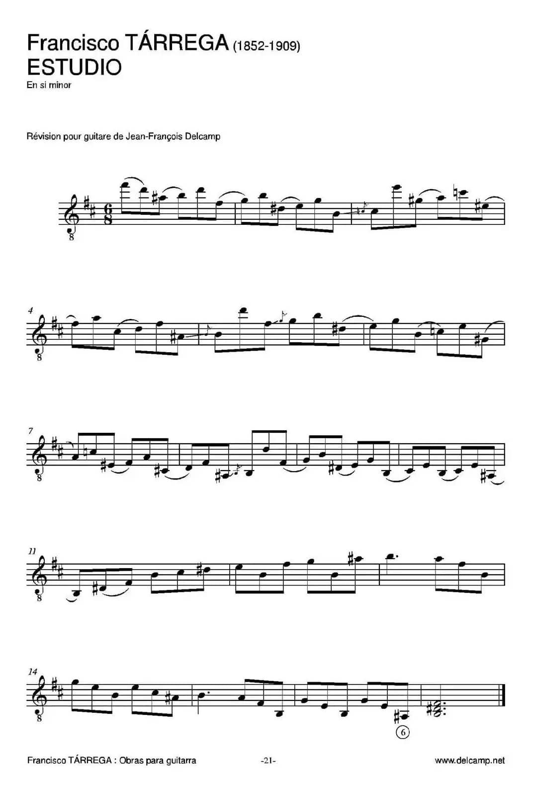 ESTUDIO（En si minor)（古典吉他）