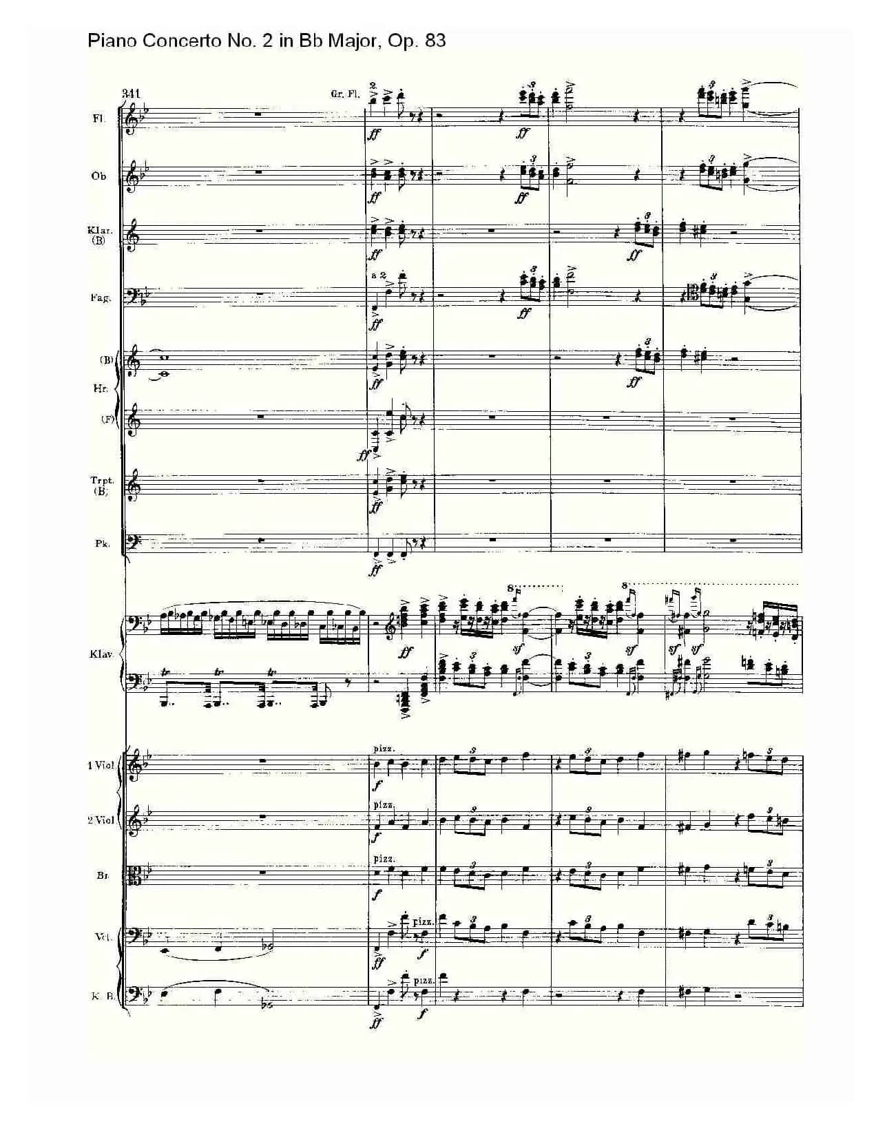 Bb大调钢琴第二协奏曲, Op.83第一乐章（二）